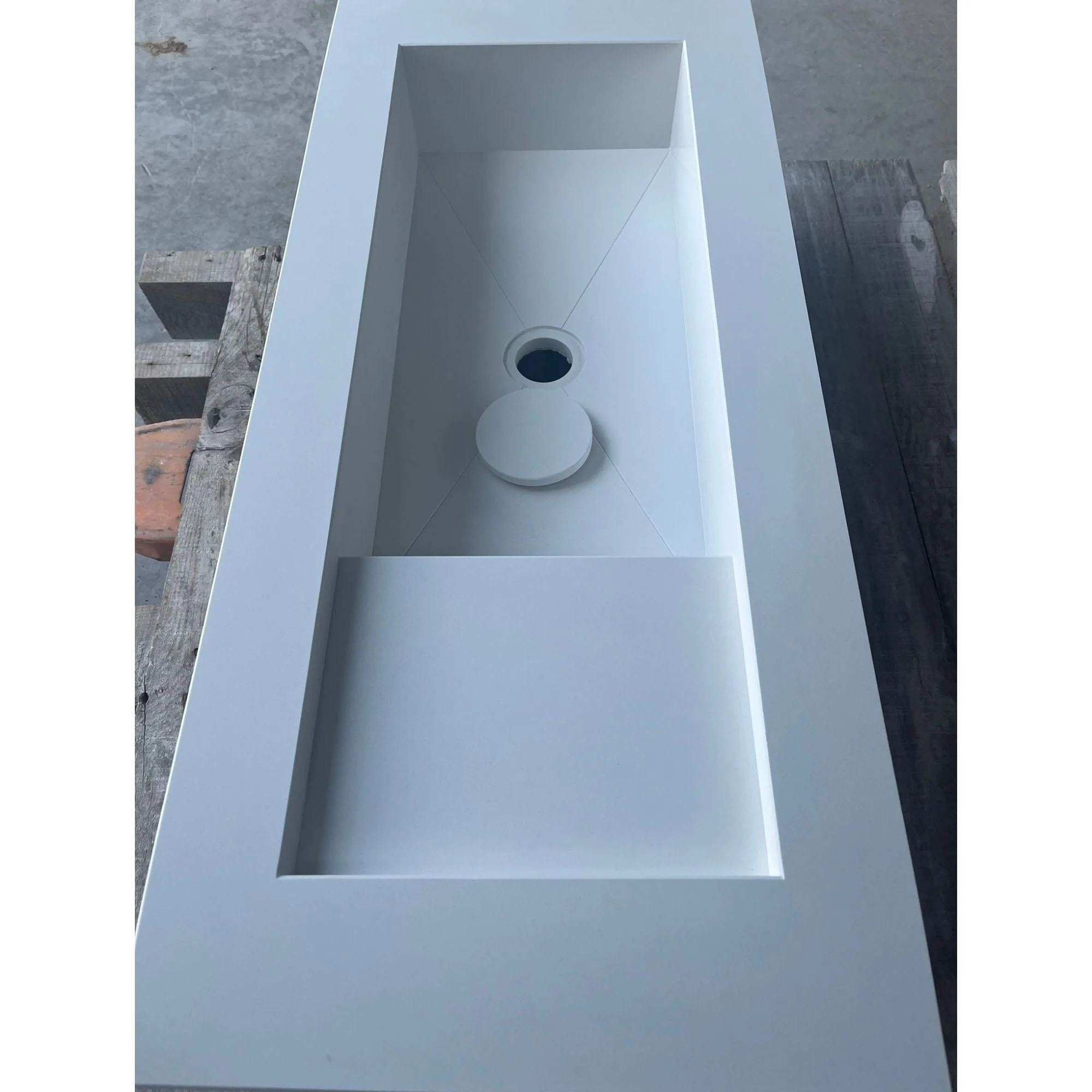 HANDCRAFTED WHITE QUARTZ SINK (QU-052) - Image 7