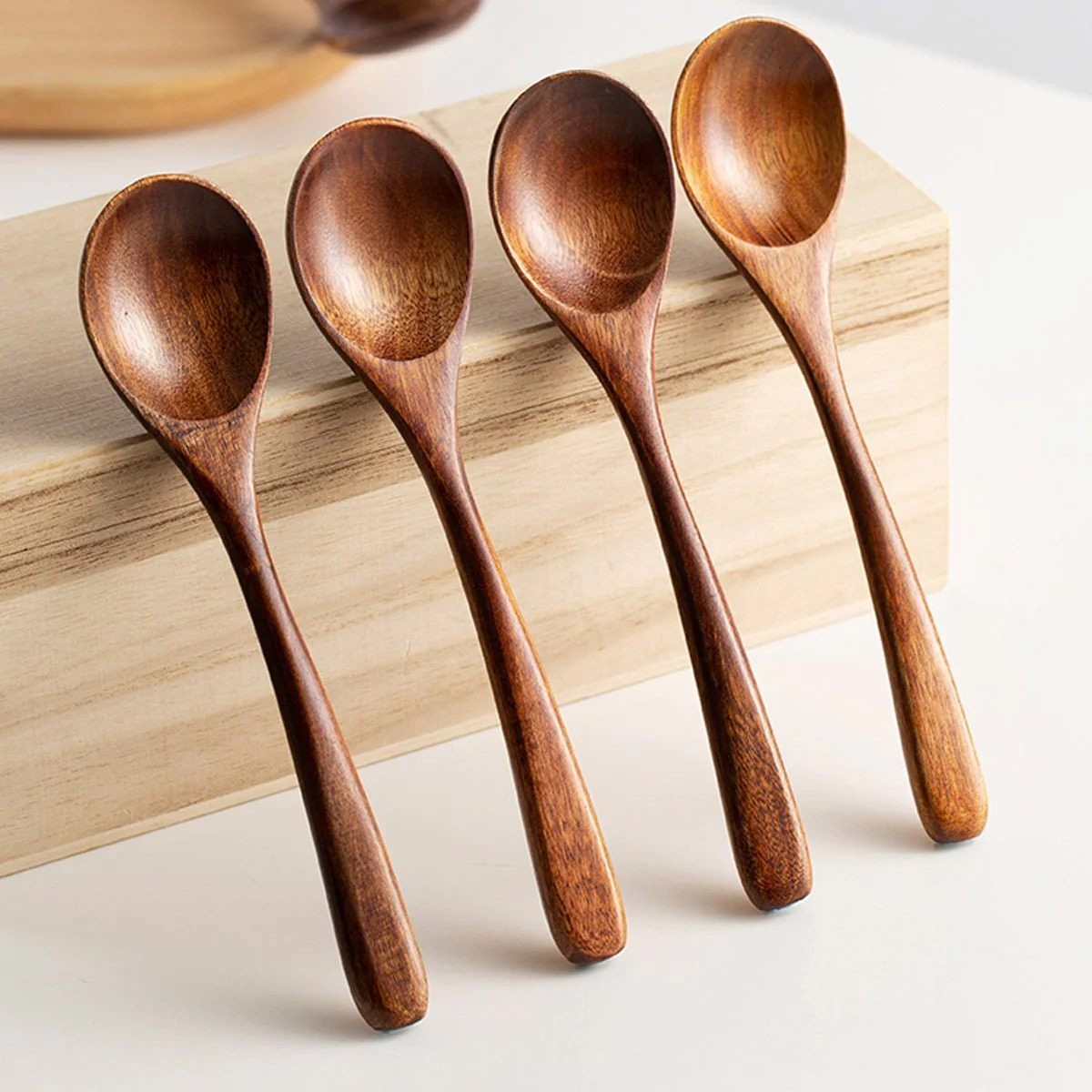 Handcrafted Wooden Spoons Set – Geometric Pattern Eco-Friendly Utensils - Image 2