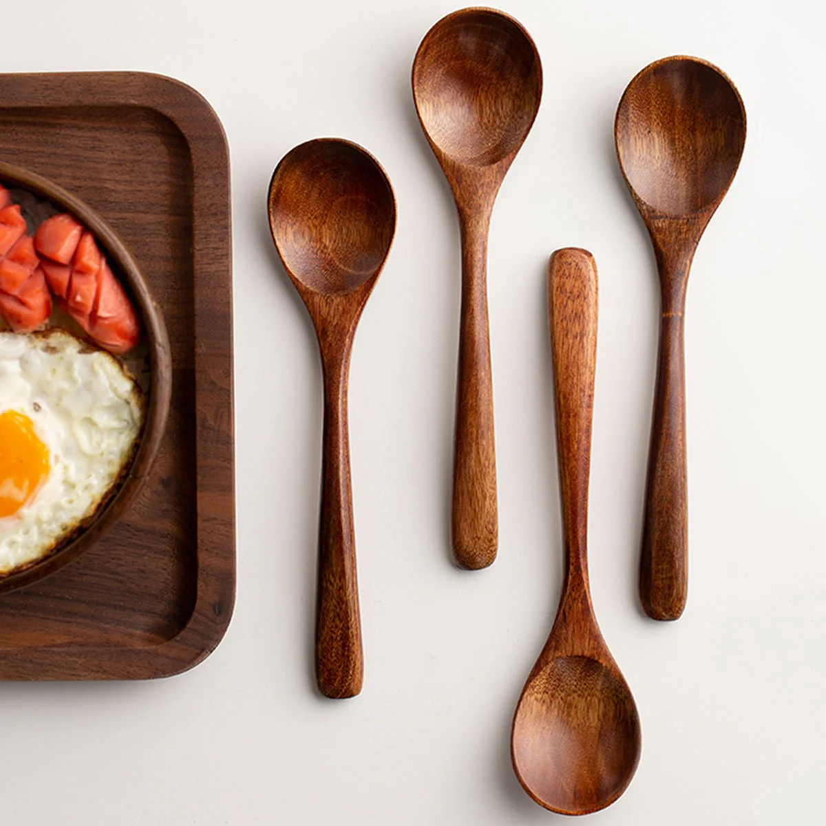Handcrafted Wooden Spoons Set – Geometric Pattern Eco-Friendly Utensils - Image 5