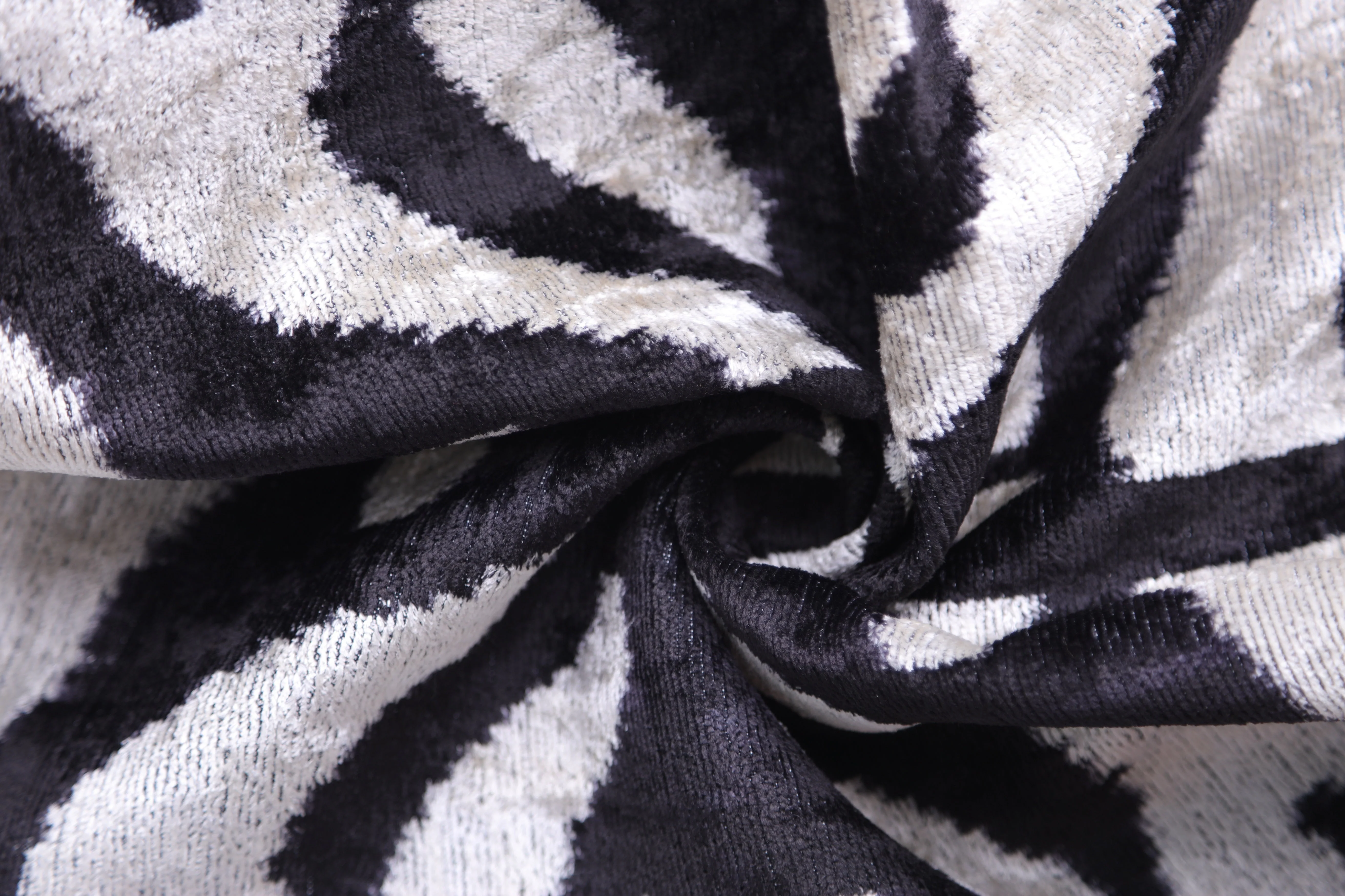 Handmade 16x16 Velvet Pillow – Black & white Symmetry Pattern - Image 2