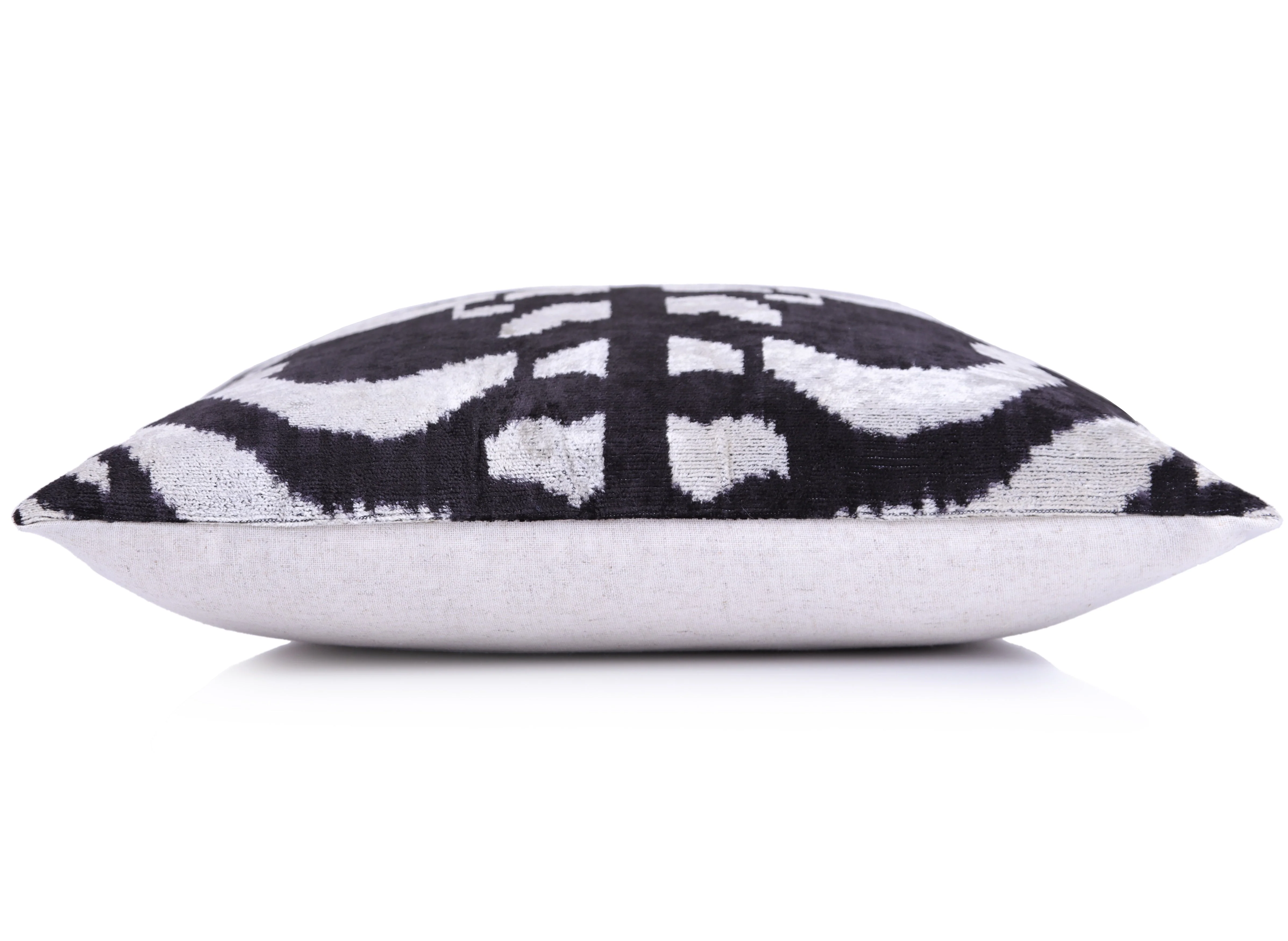 Handmade 16x16 Velvet Pillow – Black & white Symmetry Pattern - Image 3