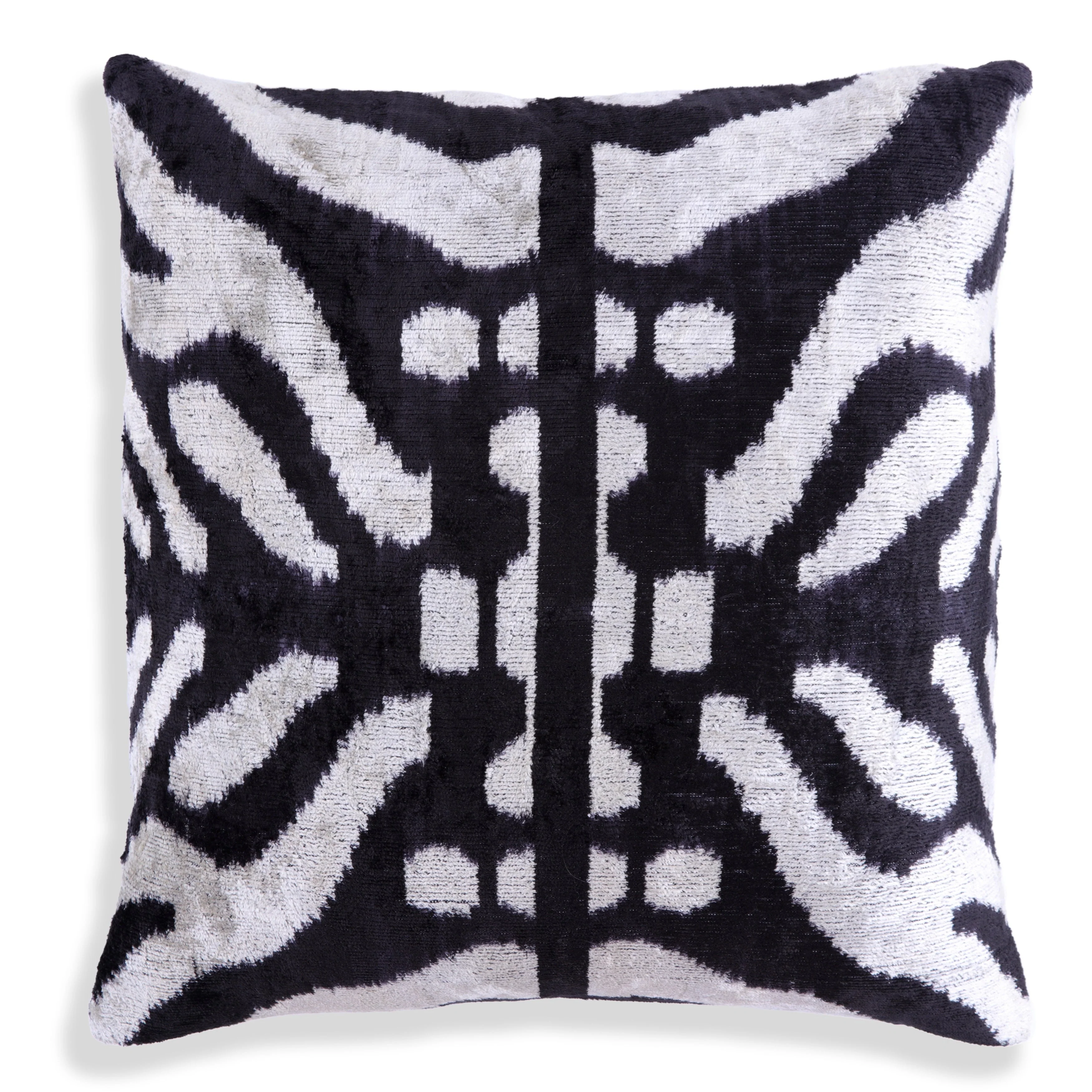 Handmade 16x16 Velvet Pillow – Black & white Symmetry Pattern - Image 5