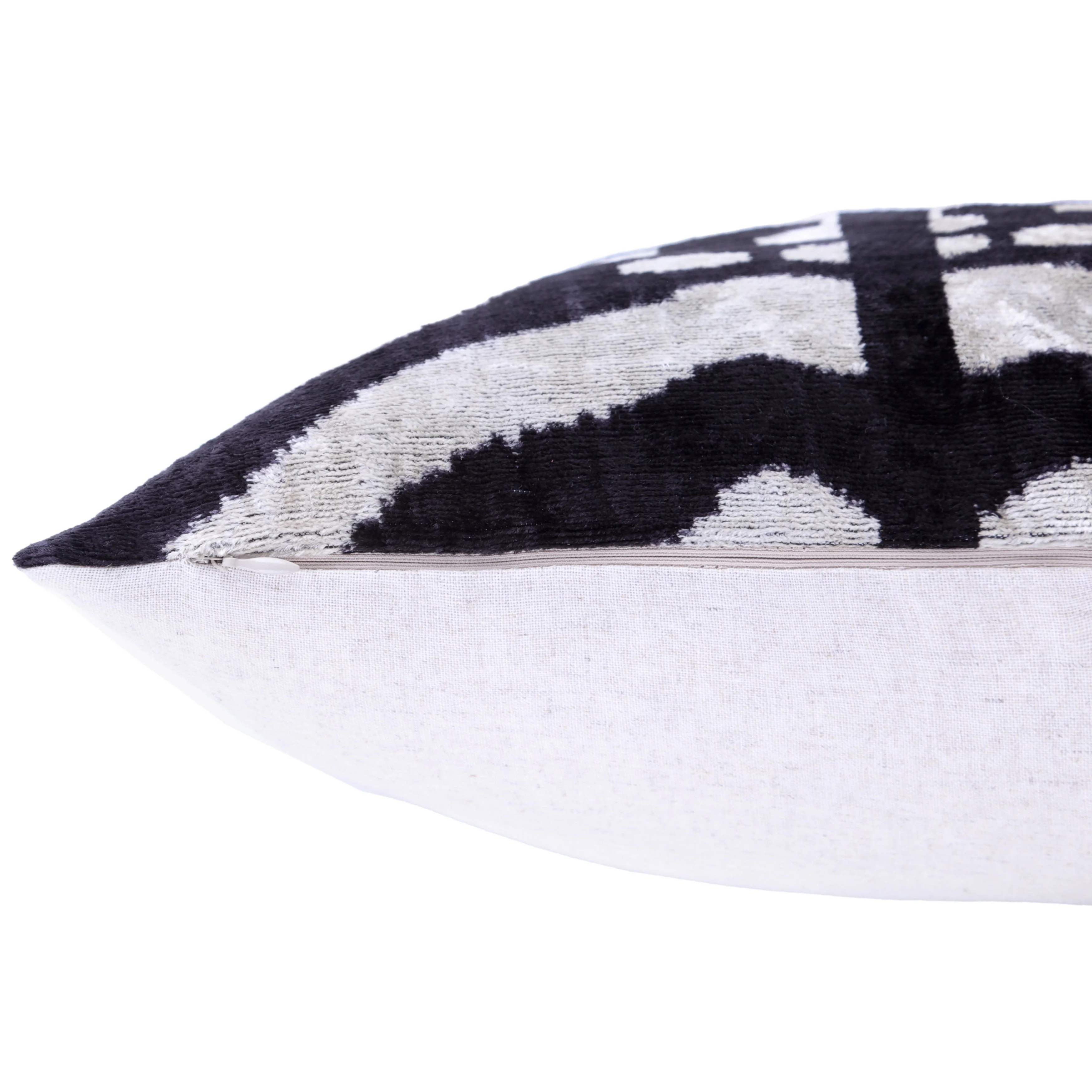 Handmade 16x16 Velvet Pillow – Black & white Symmetry Pattern - Image 6