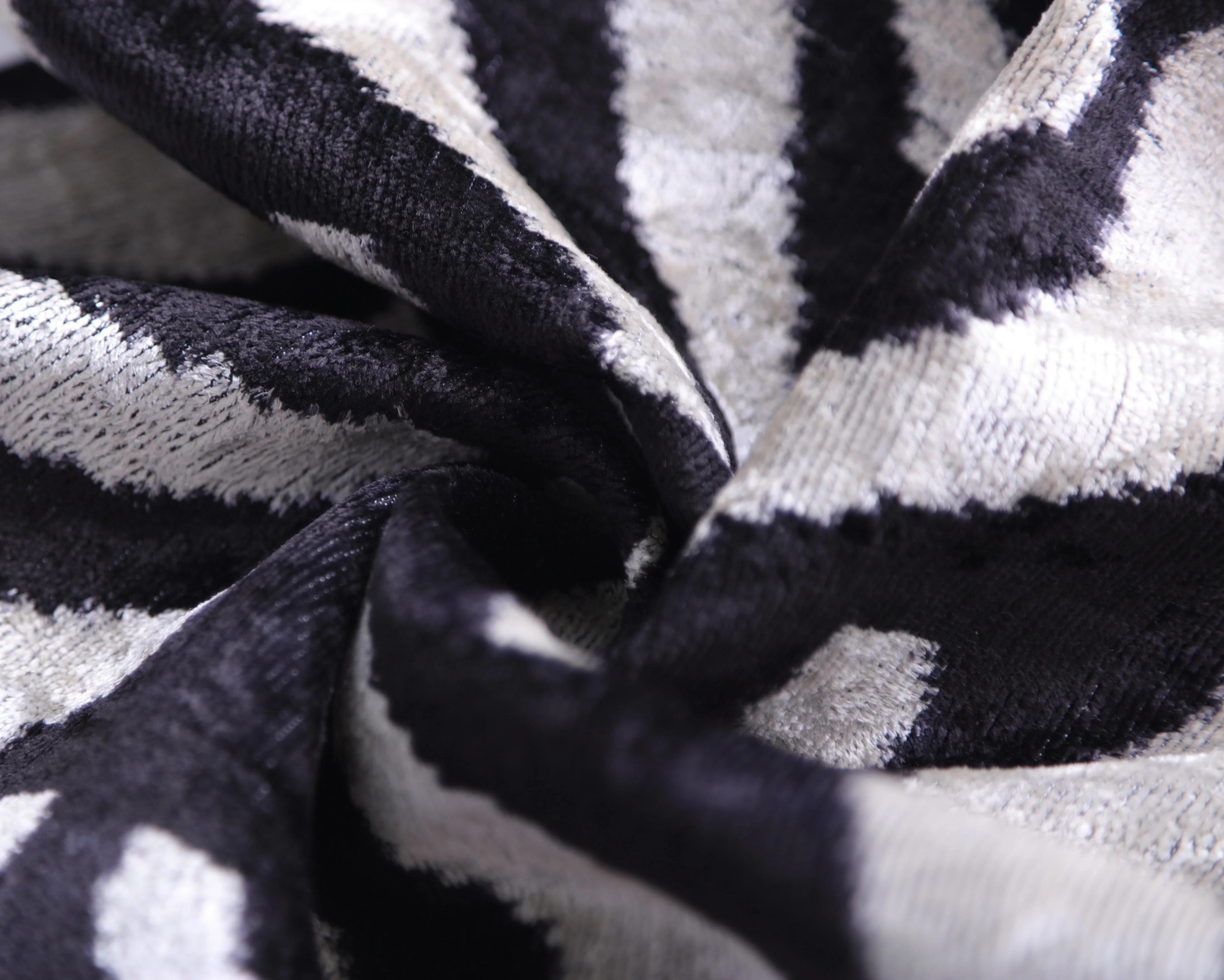 Handmade 16x16 Velvet Pillow – Black & white Symmetry Pattern - Image 7