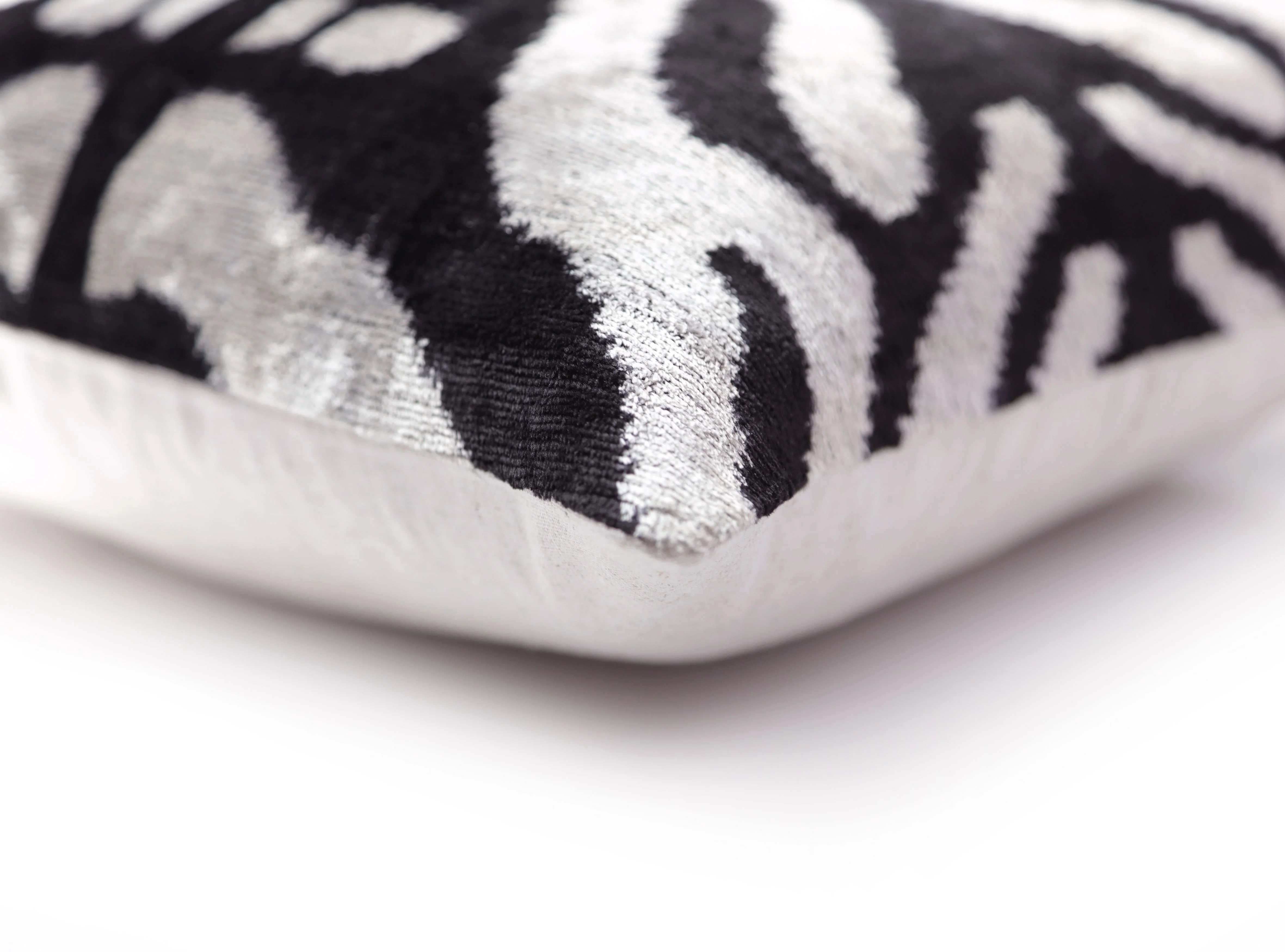 Handmade 16x16 Velvet Pillow – Black & white Symmetry Pattern - Image 8