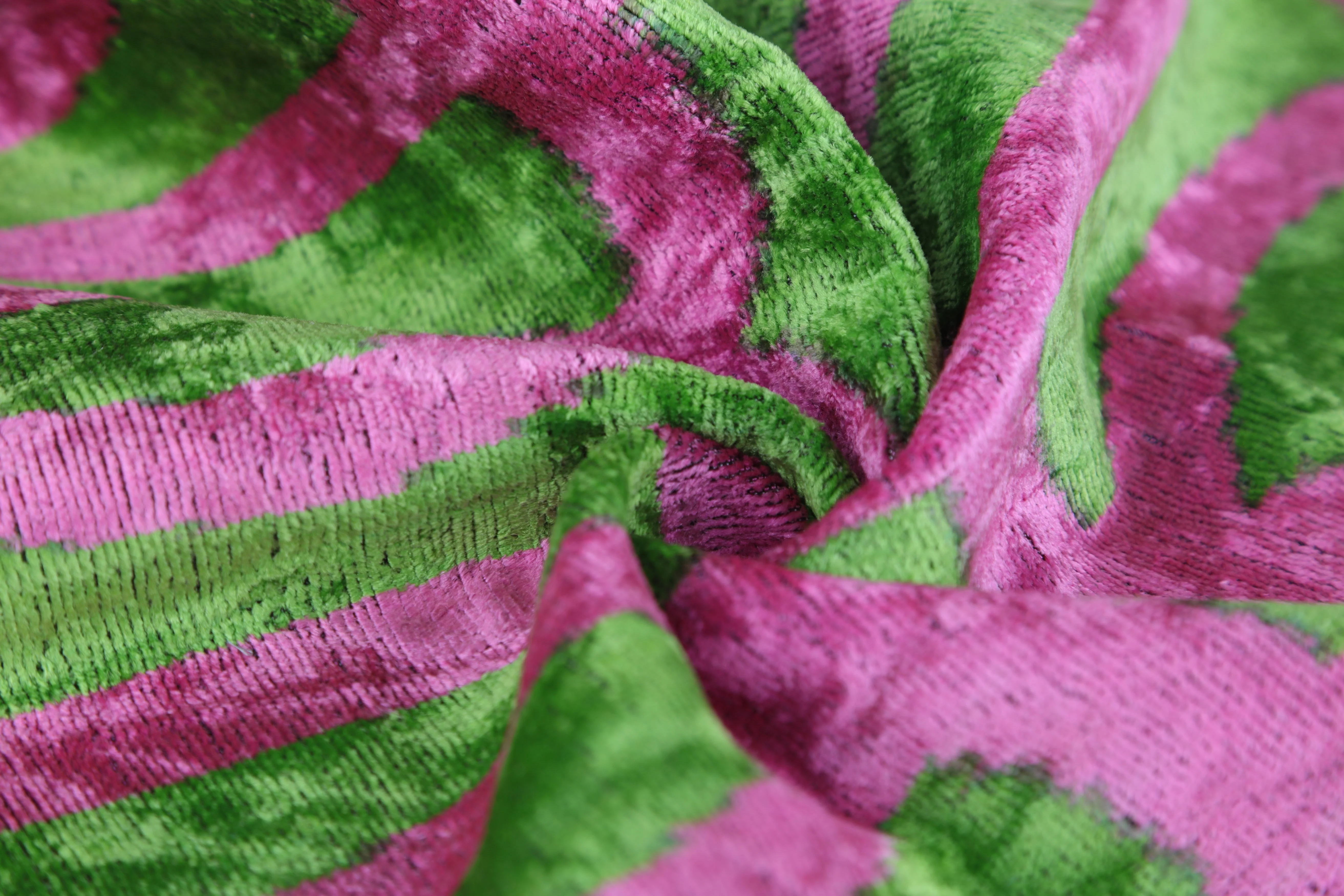 Handmade 16x16 Velvet Pillow – Pink & Green Geometric Design - Image 2