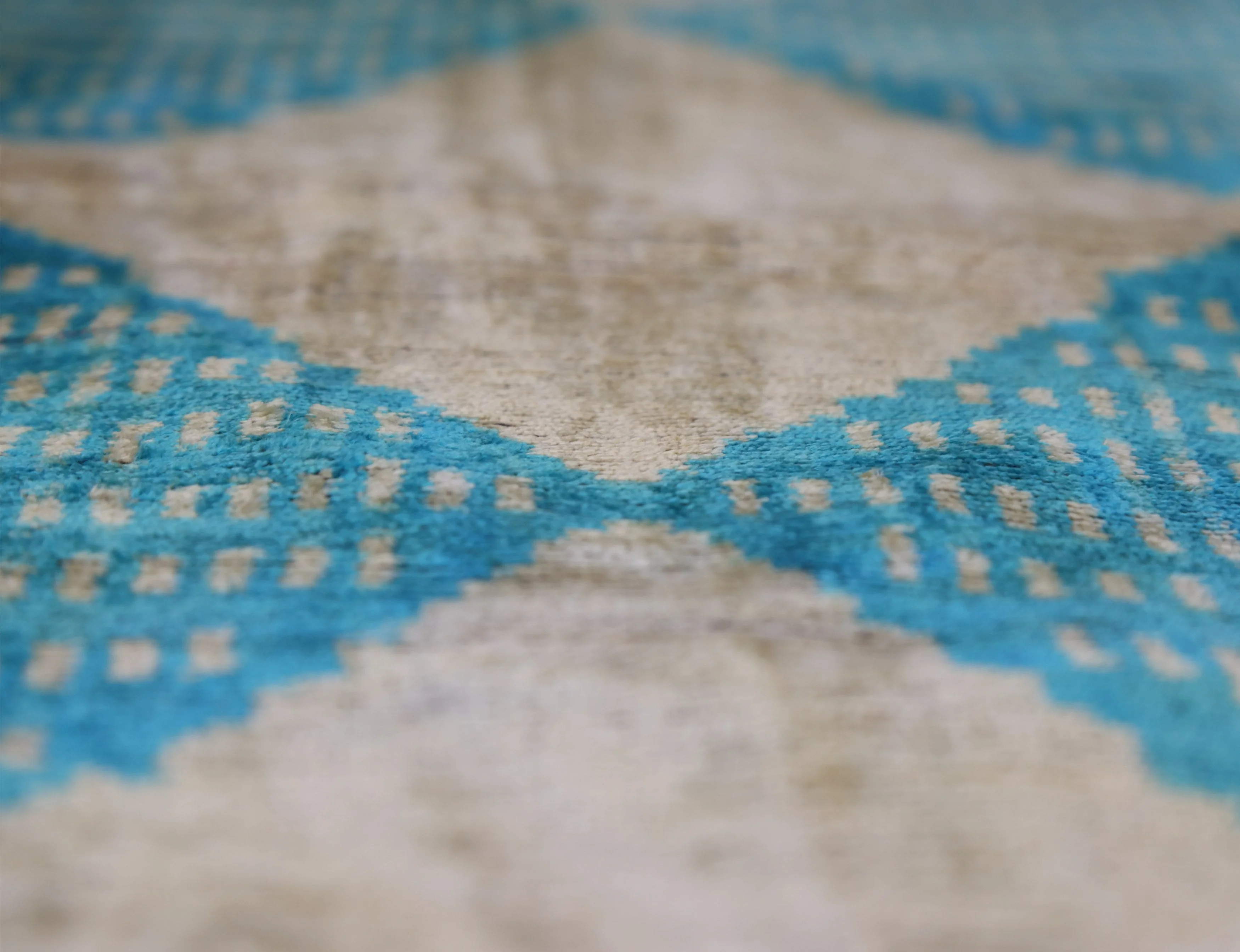 Handmade 16x24 Turquoise Silk Velvet Throw Pillow – Luxury Geometric Lumbar Cushion - Image 3
