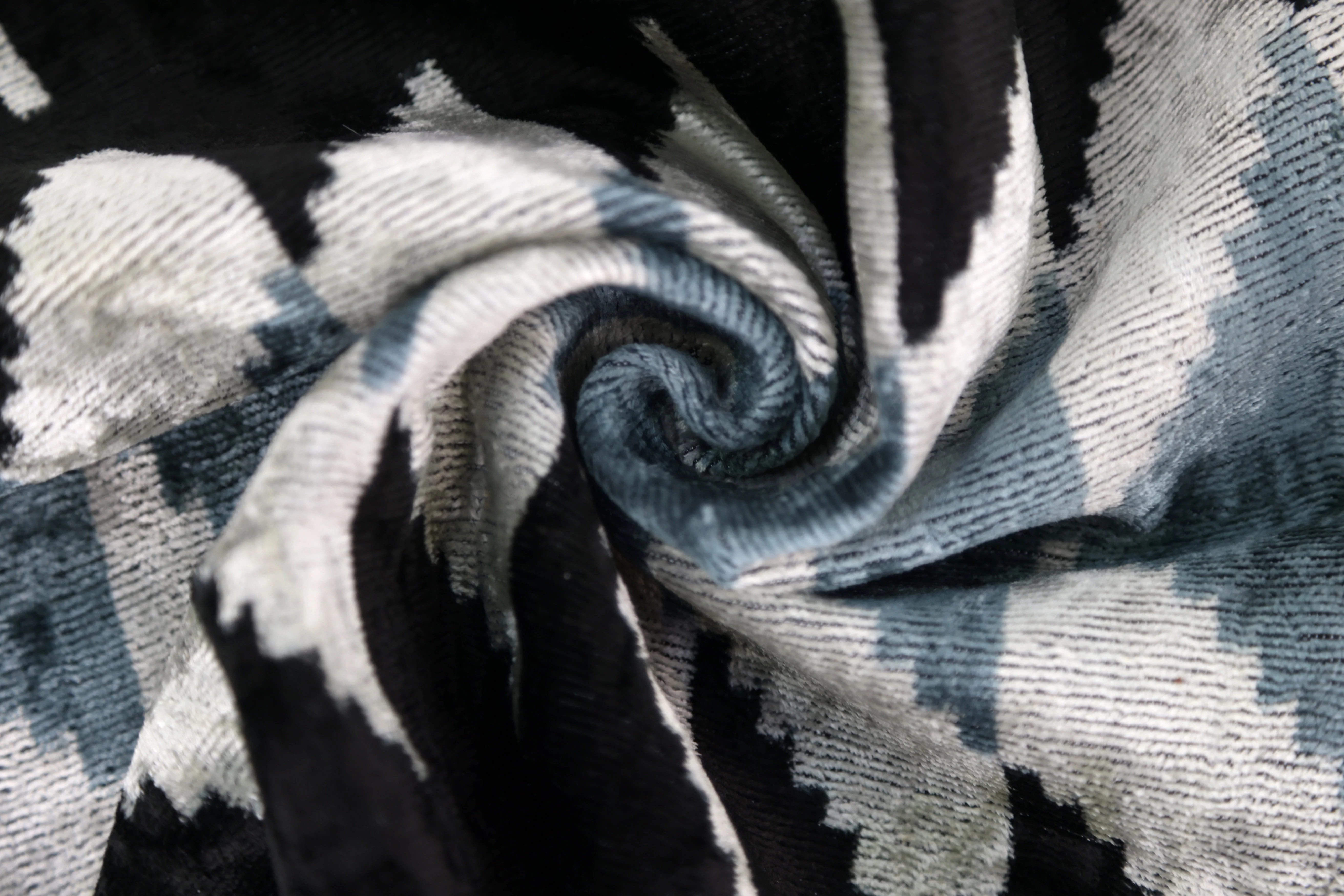 Handmade Black Gray Chevron Velvet Pillow – 16x24 in Luxury Accent - Image 2