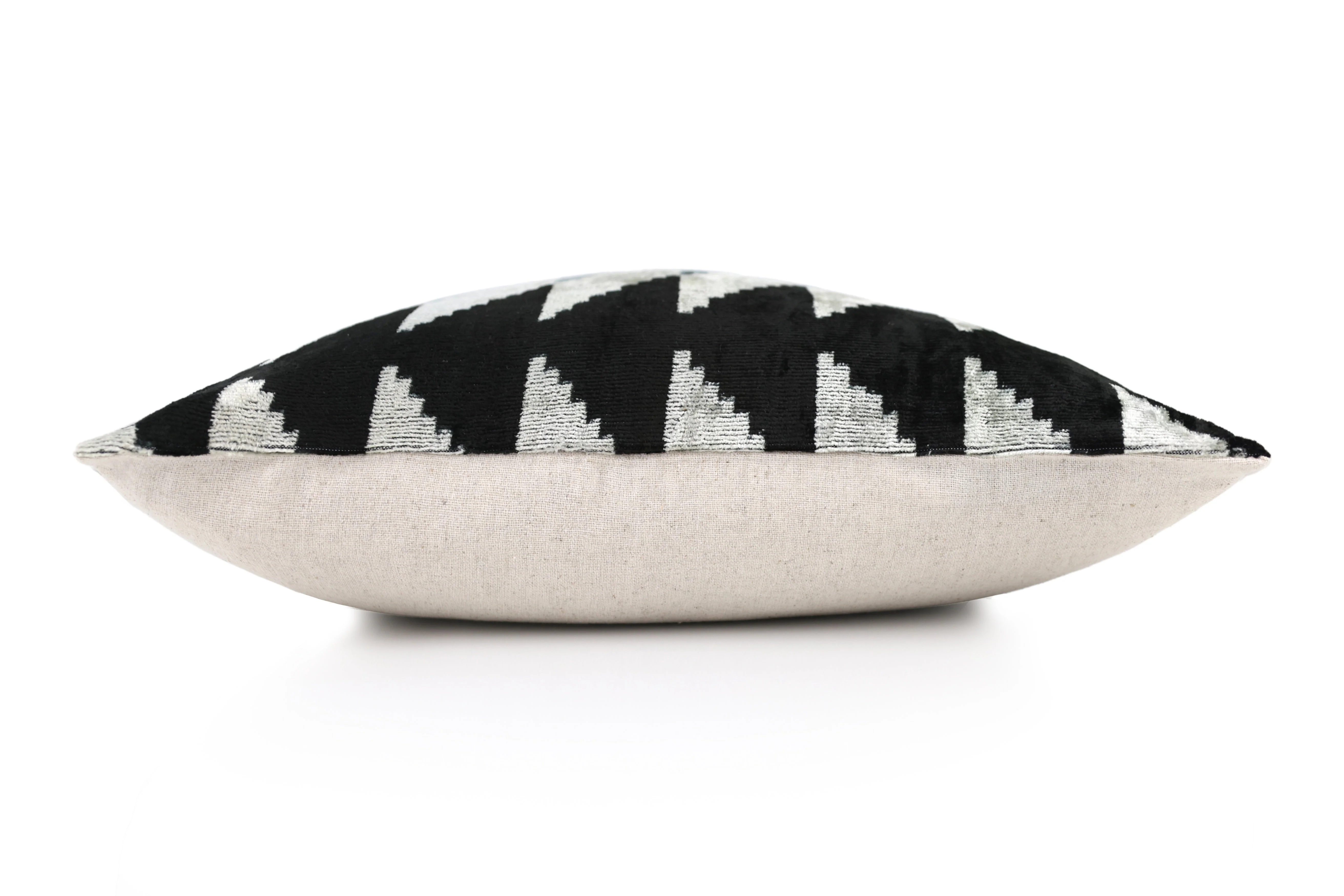 Handmade Black Gray Chevron Velvet Pillow – 16x24 in Luxury Accent - Image 3