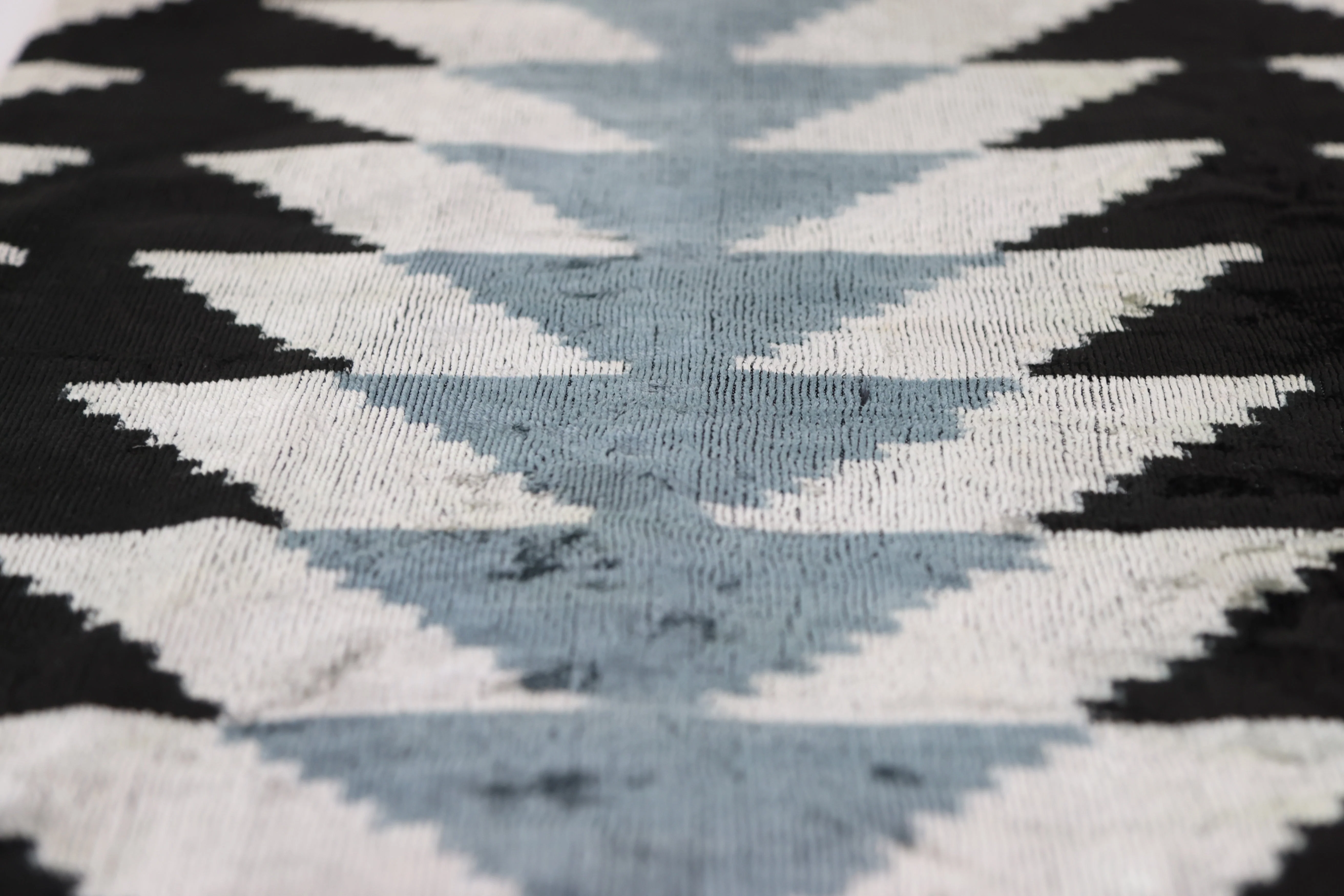 Handmade Black Gray Chevron Velvet Pillow – 16x24 in Luxury Accent - Image 4