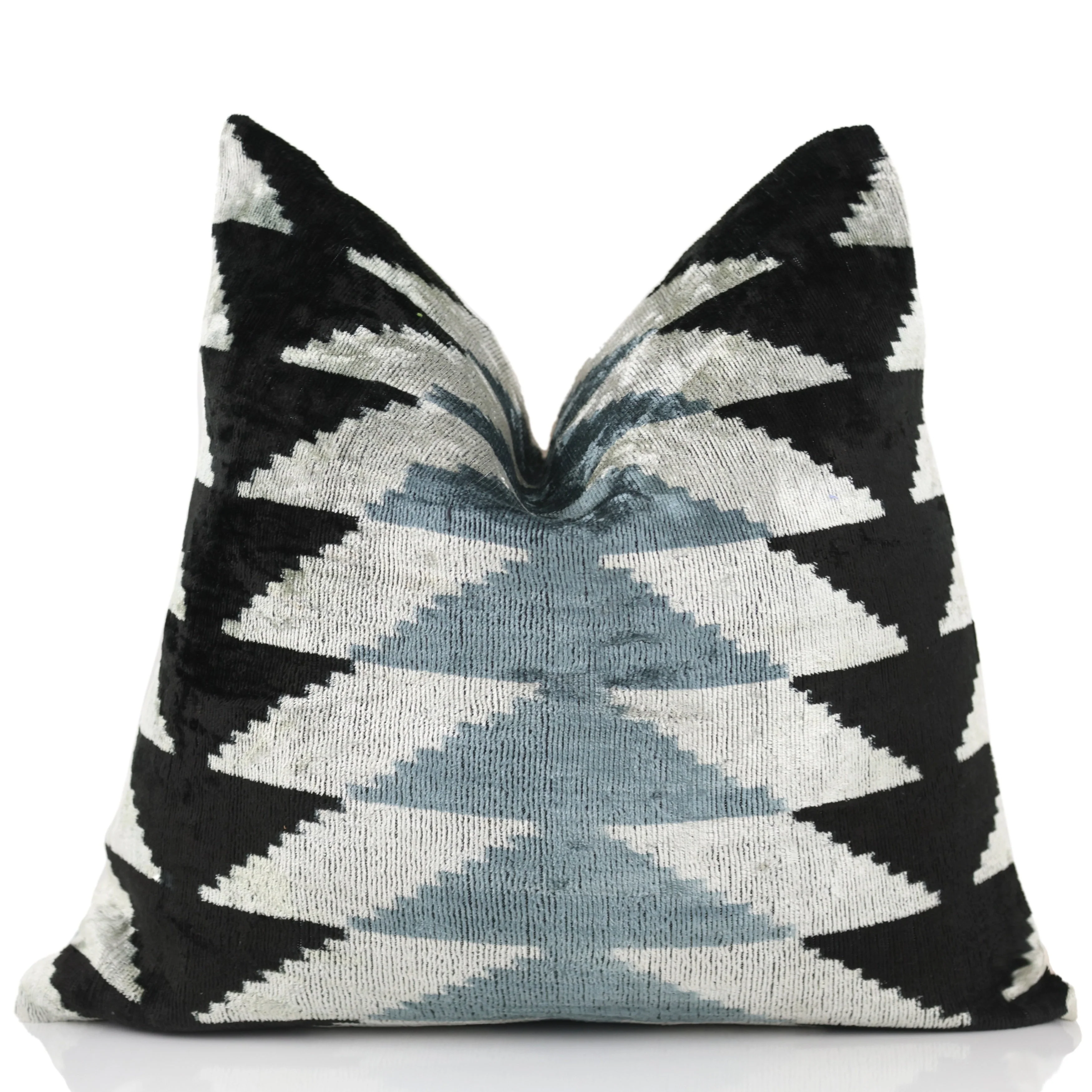 Handmade Black Gray Chevron Velvet Pillow – 16x24 in Luxury Accent - Image 5