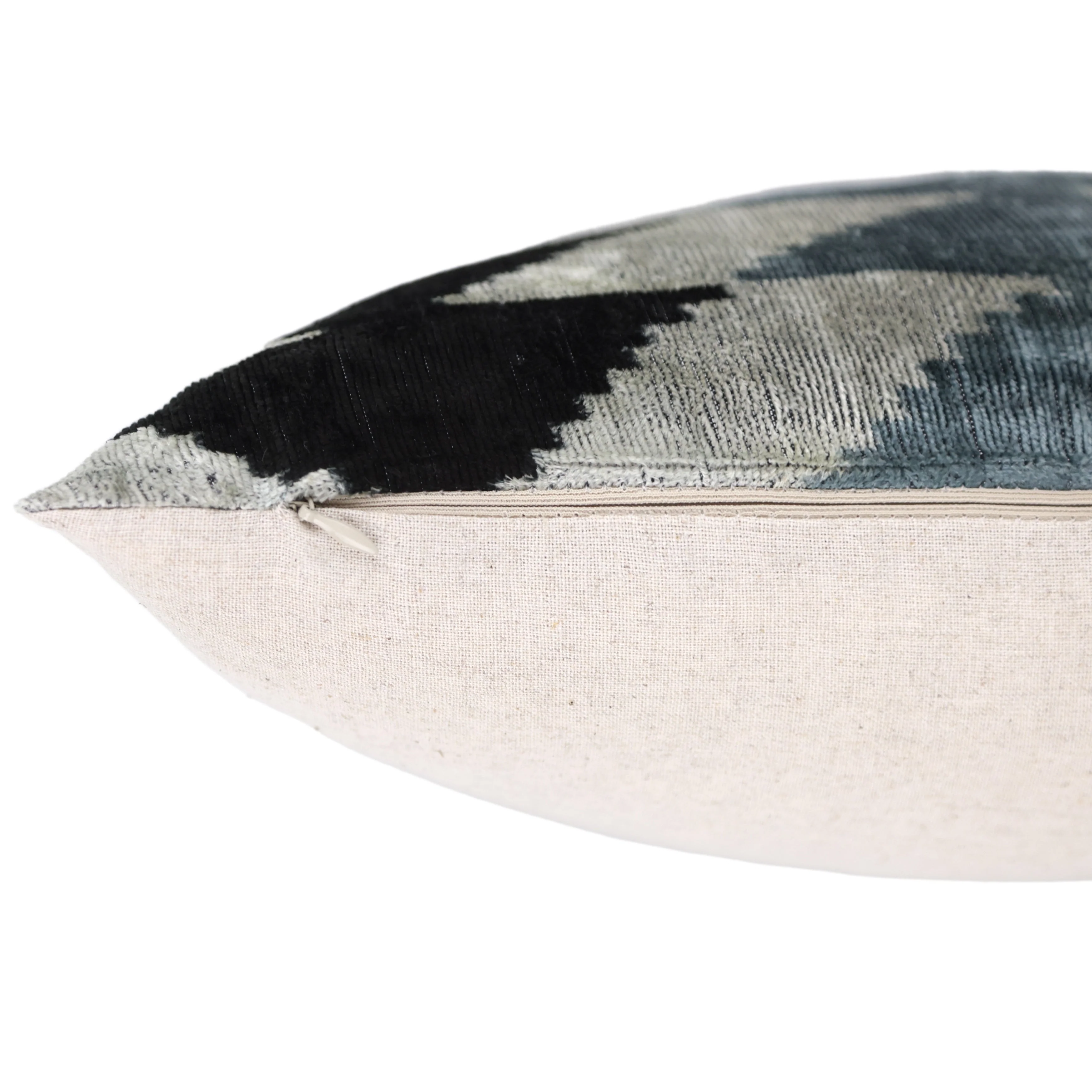 Handmade Black Gray Chevron Velvet Pillow – 16x24 in Luxury Accent - Image 6