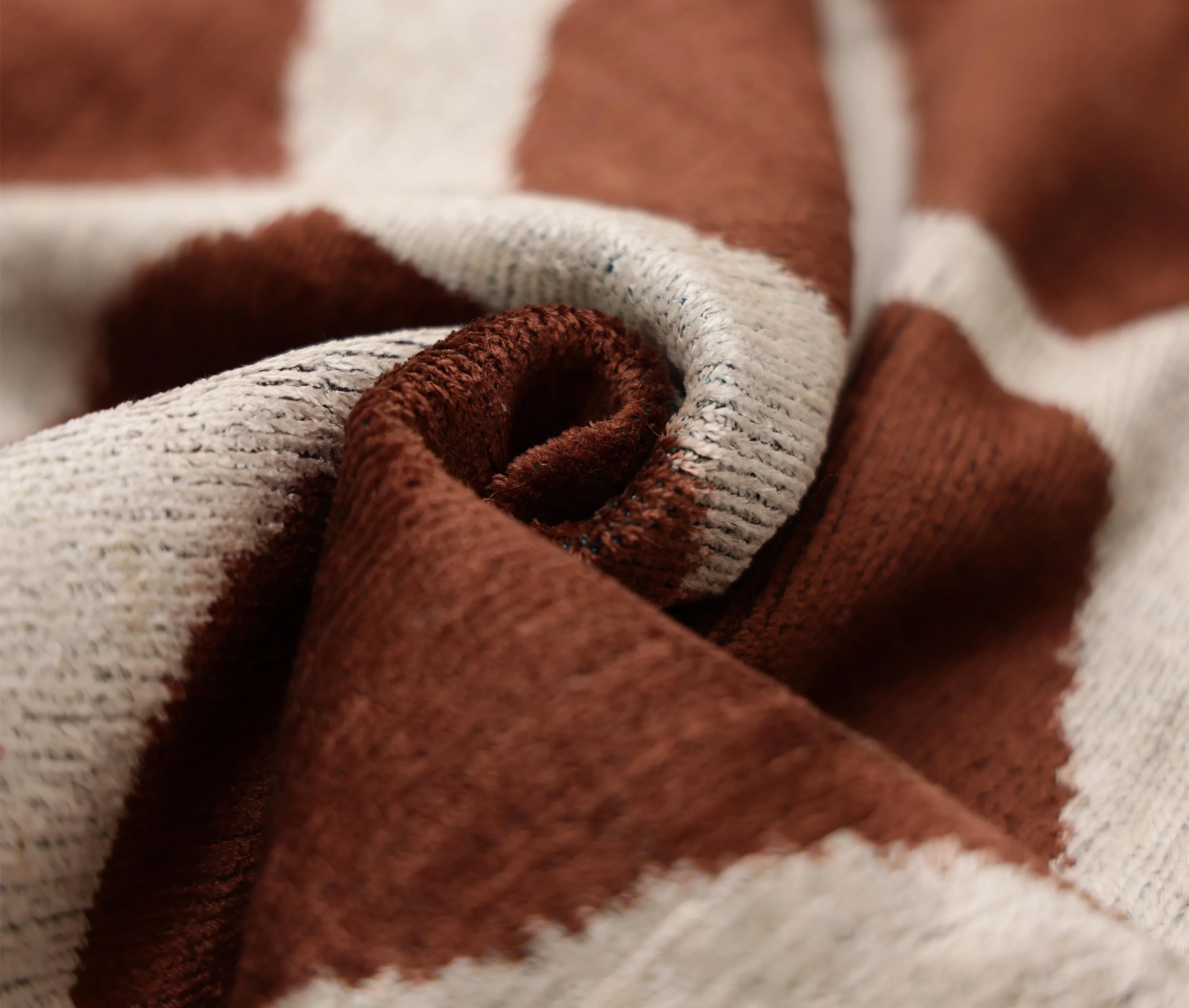 Handmade Brown Silk Velvet Pillow 20x20 – Geometric Modern Designer Cushion - Image 3