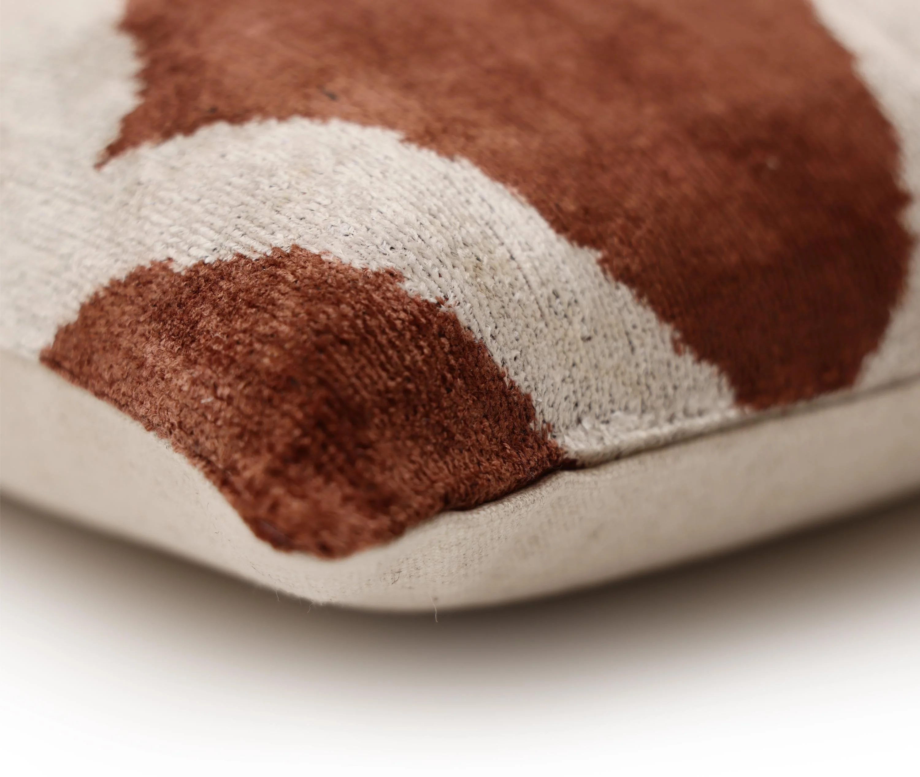 Handmade Brown Silk Velvet Pillow 20x20 – Geometric Modern Designer Cushion - Image 7