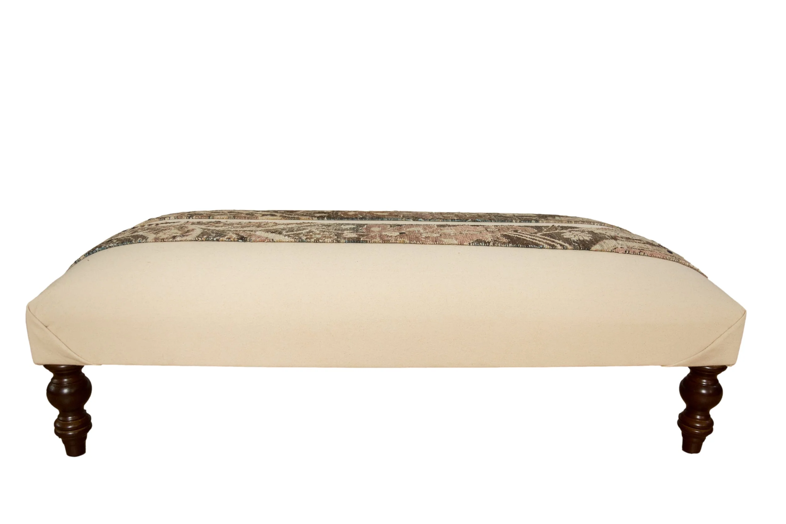 Handmade Canvas Changeable Rug Fragment Ottoman Coffee Table - Image 2