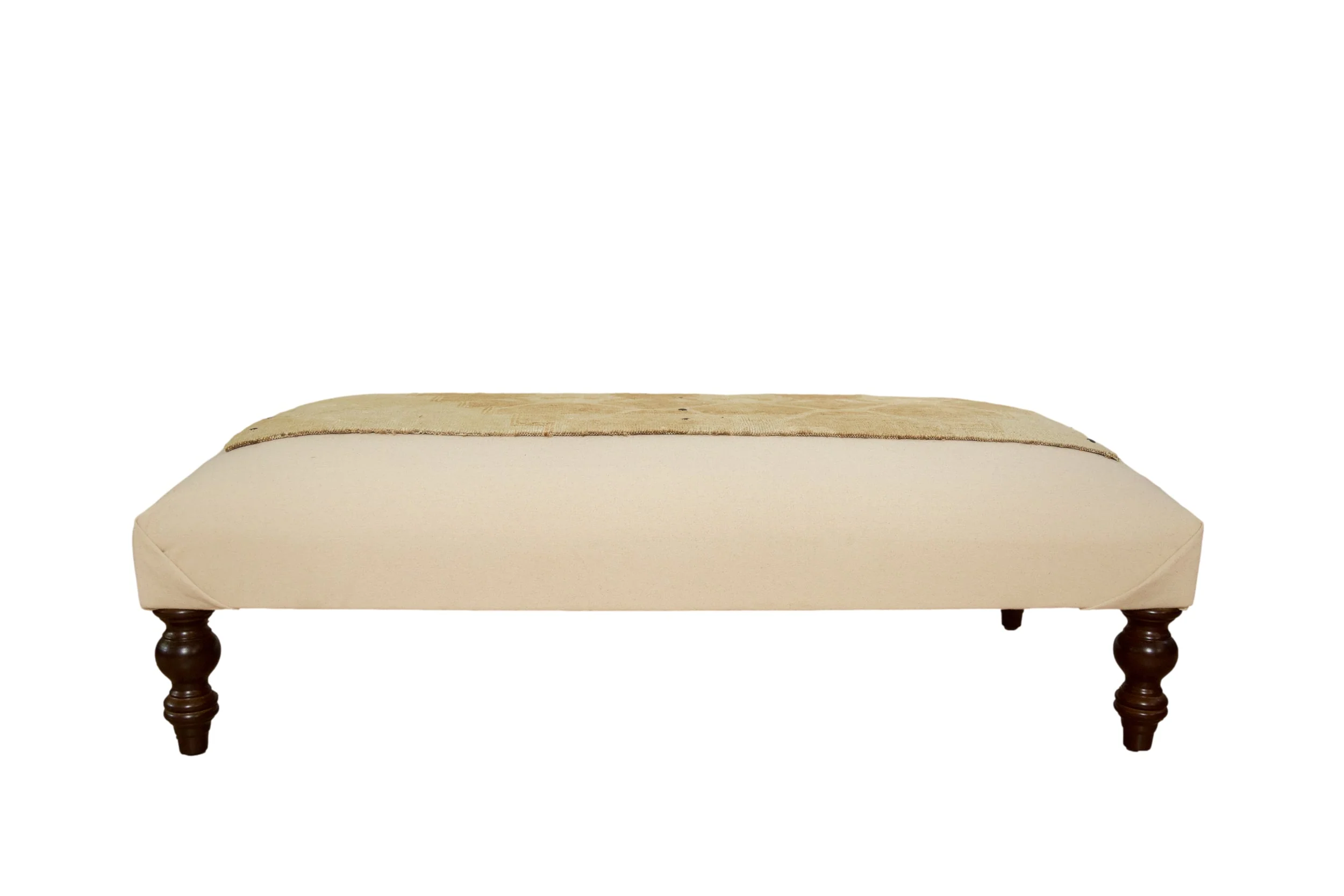 Handmade Canvas Changeable Rug Fragment Ottoman Coffee Table - Image 3