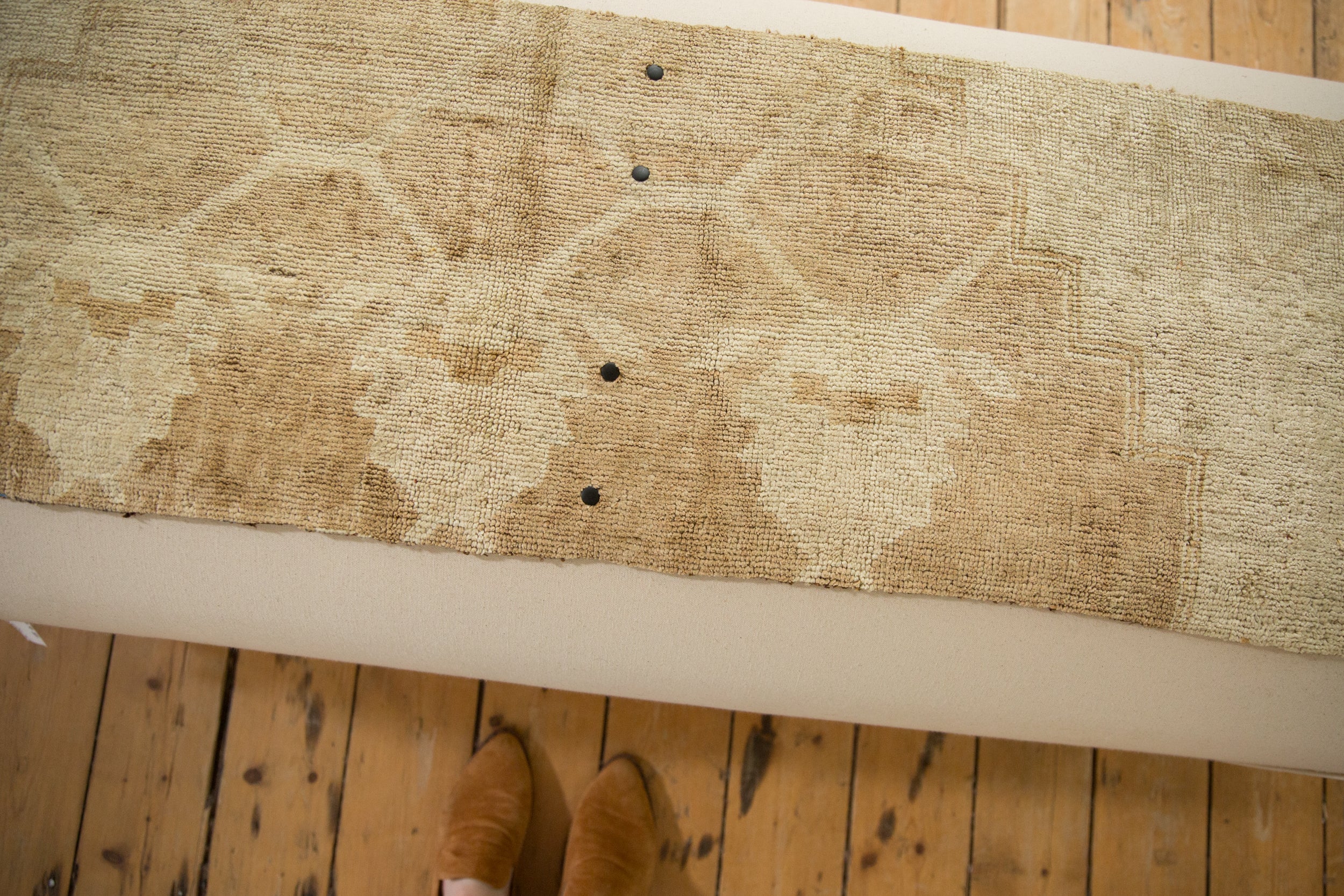 Handmade Canvas Changeable Rug Fragment Ottoman Coffee Table - Image 5
