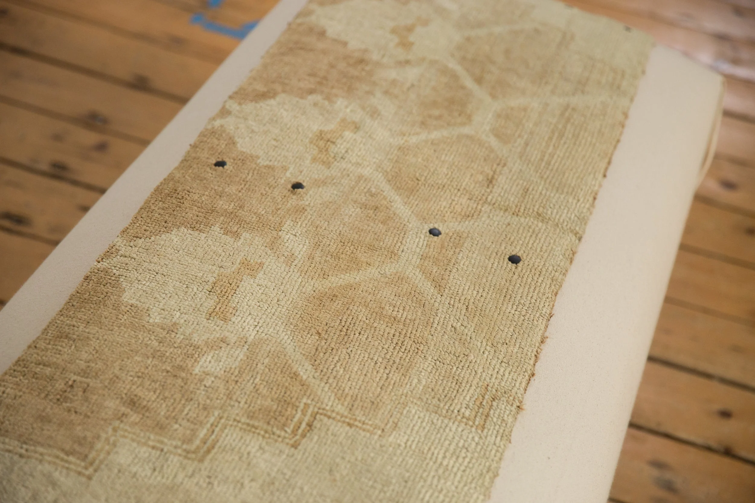 Handmade Canvas Changeable Rug Fragment Ottoman Coffee Table - Image 7