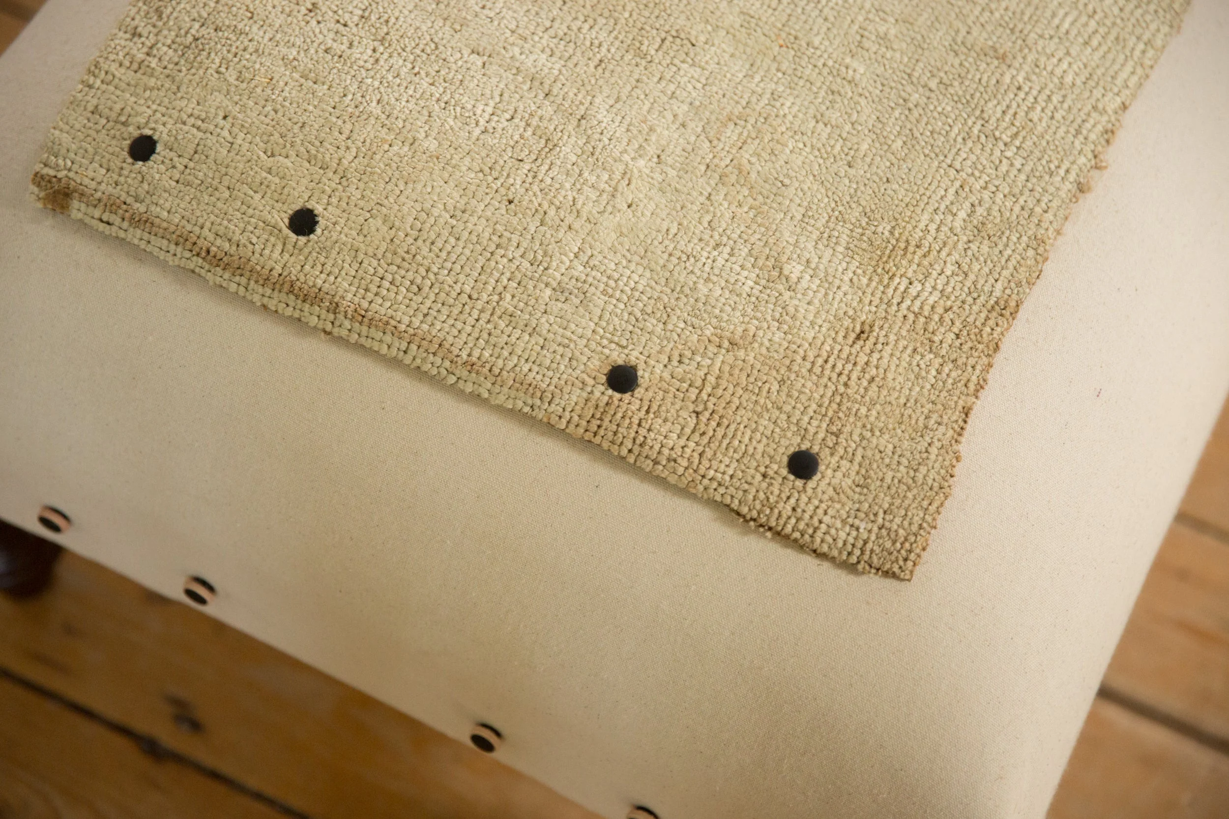 Handmade Canvas Changeable Rug Fragment Ottoman Coffee Table - Image 8