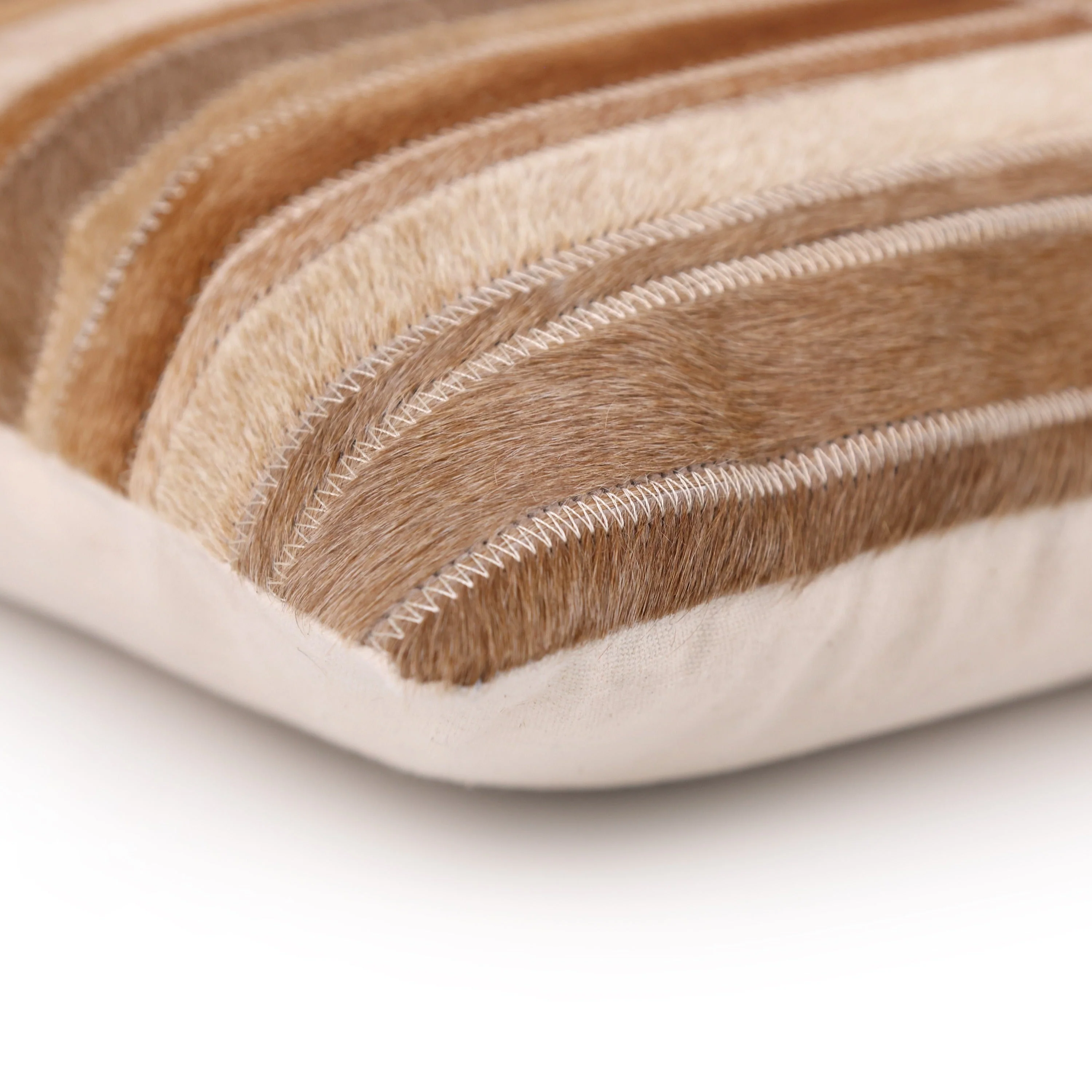 Handmade Cowhide Leather Patchwork Pillow 18x18 Inch | Real Hair-On Hide with Linen Back - Image 6