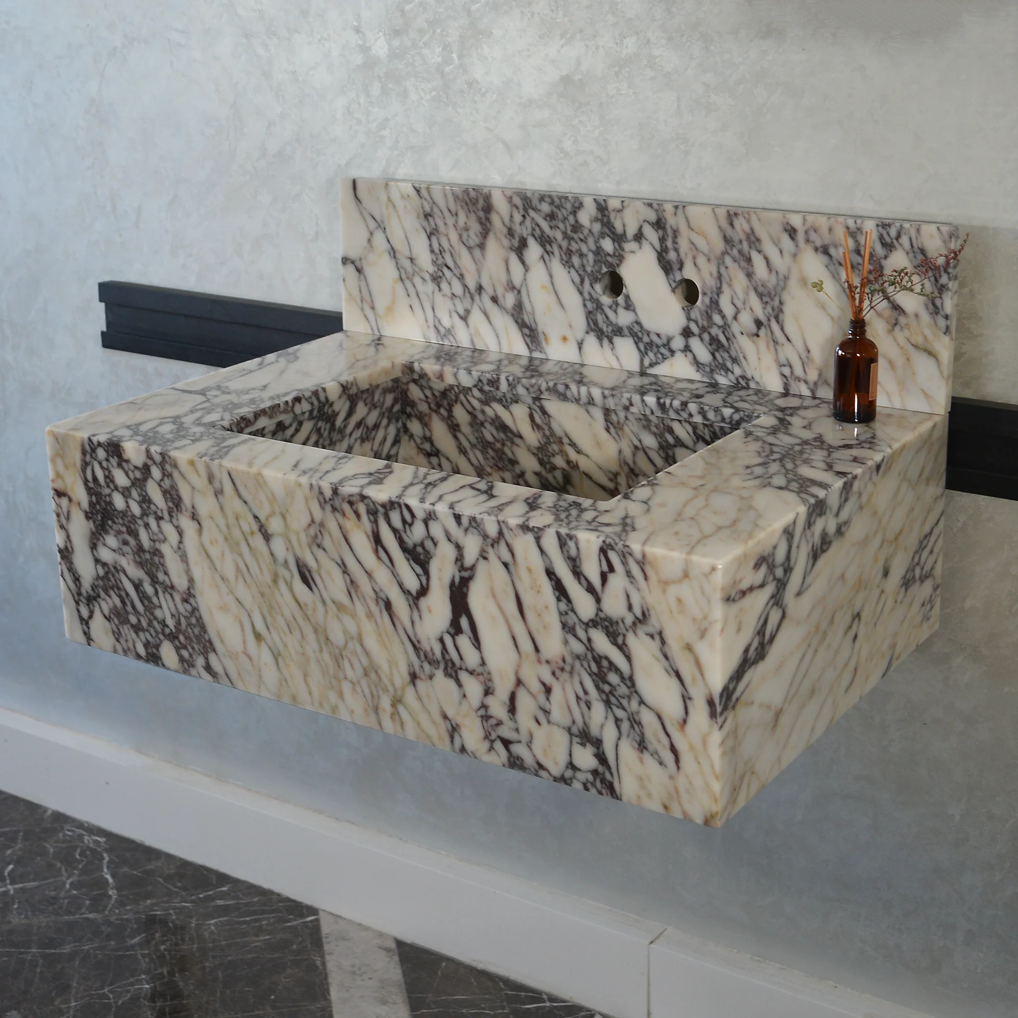 CUSTOM HANDCRAFTED CALACATTA VIOLA MARBLE SINK (NS-093) - Image 2