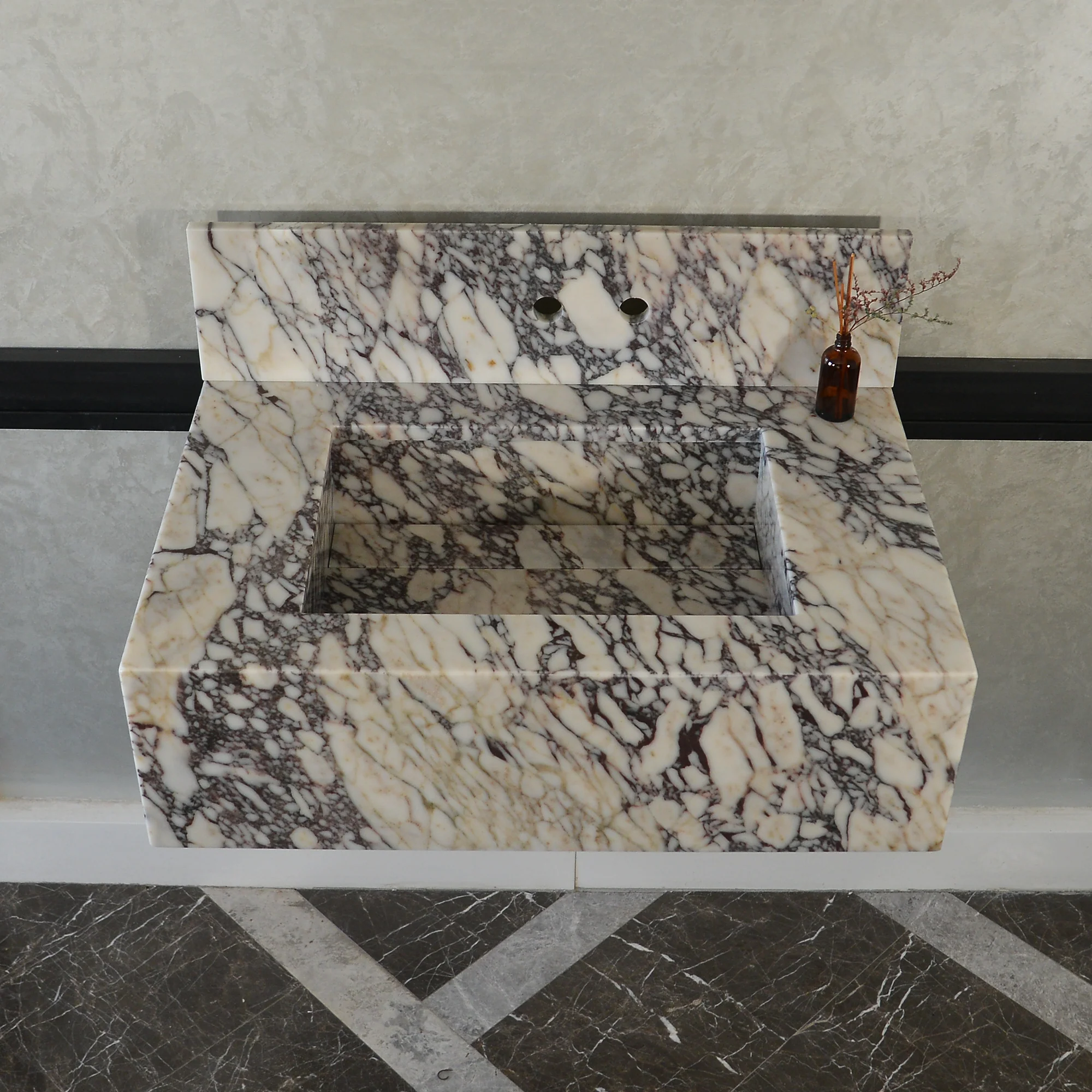 CUSTOM HANDCRAFTED CALACATTA VIOLA MARBLE SINK (NS-093) - Image 3