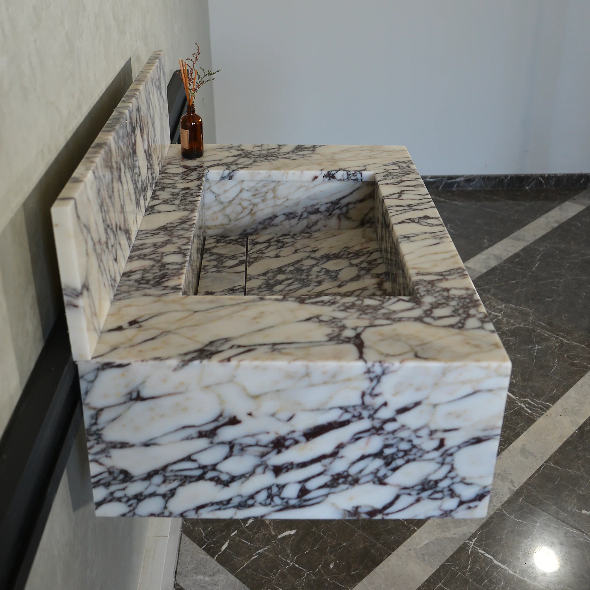 CUSTOM HANDCRAFTED CALACATTA VIOLA MARBLE SINK (NS-093) - Image 4