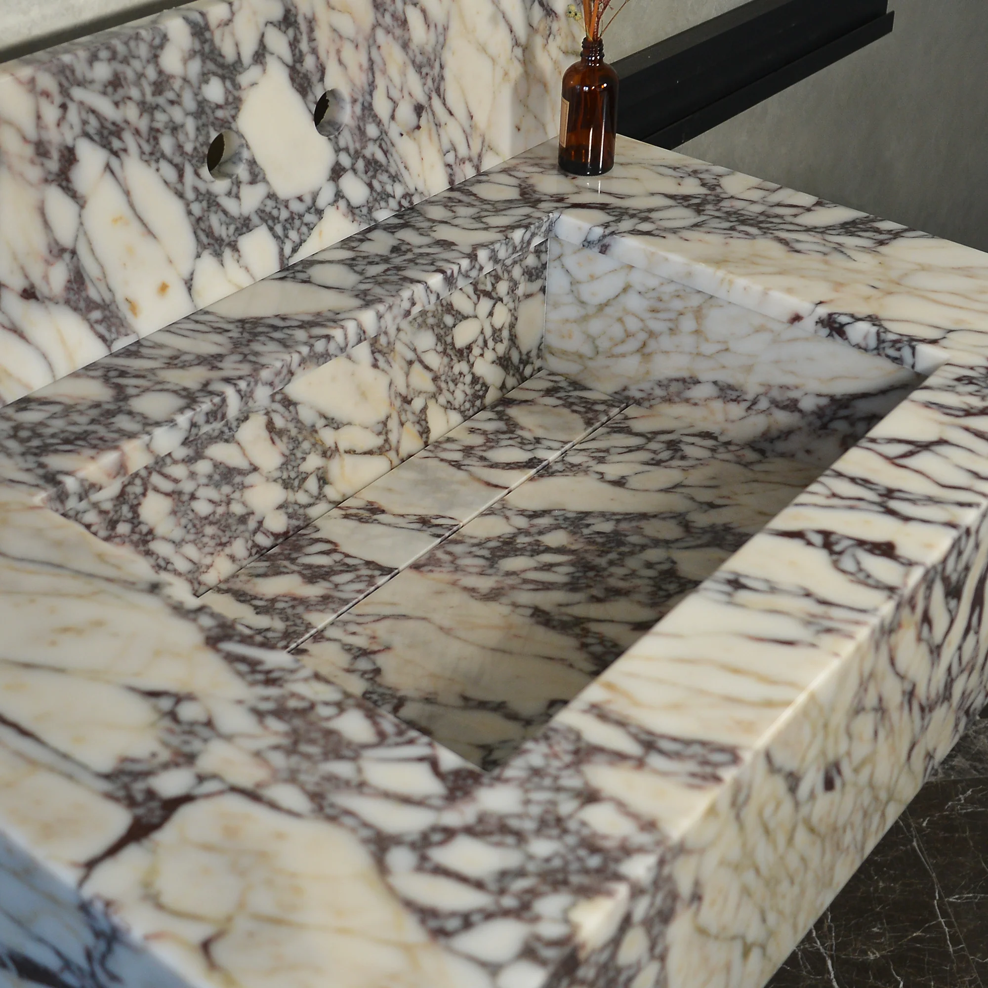 CUSTOM HANDCRAFTED CALACATTA VIOLA MARBLE SINK (NS-093) - Image 7