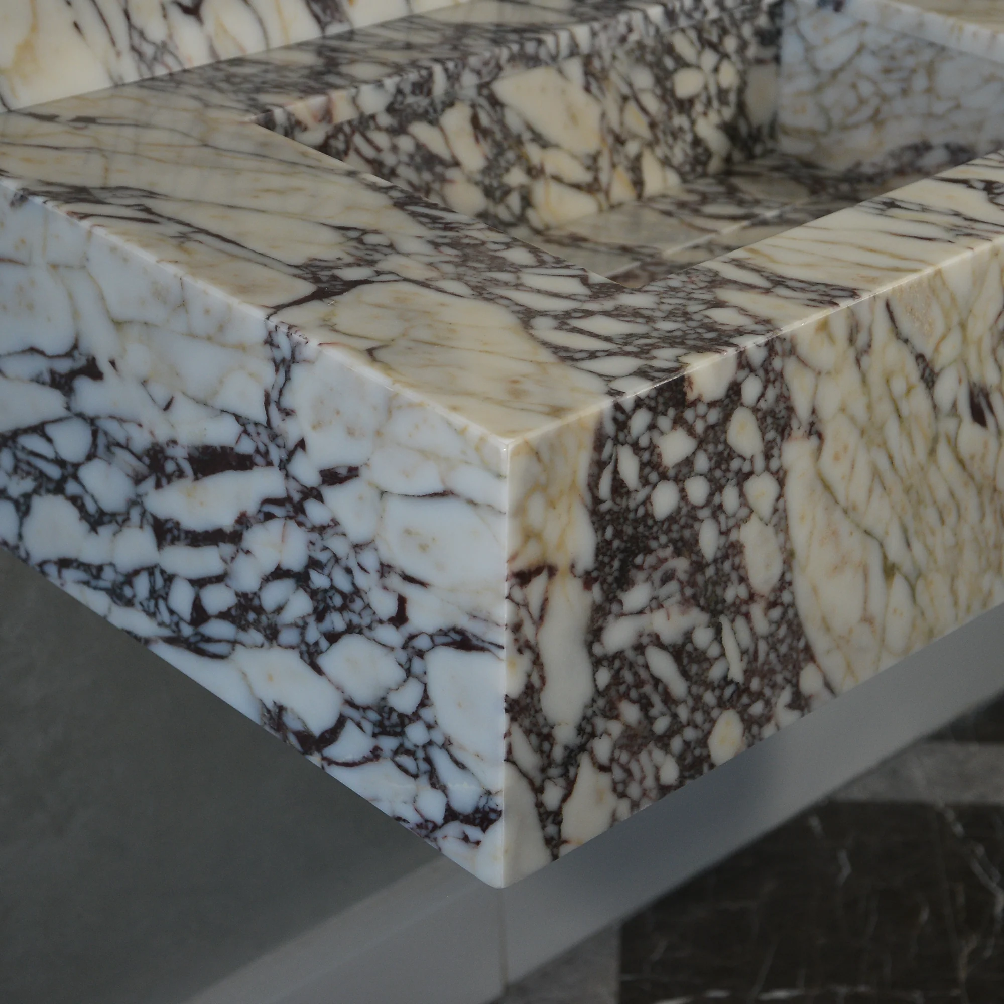 CUSTOM HANDCRAFTED CALACATTA VIOLA MARBLE SINK (NS-093) - Image 9