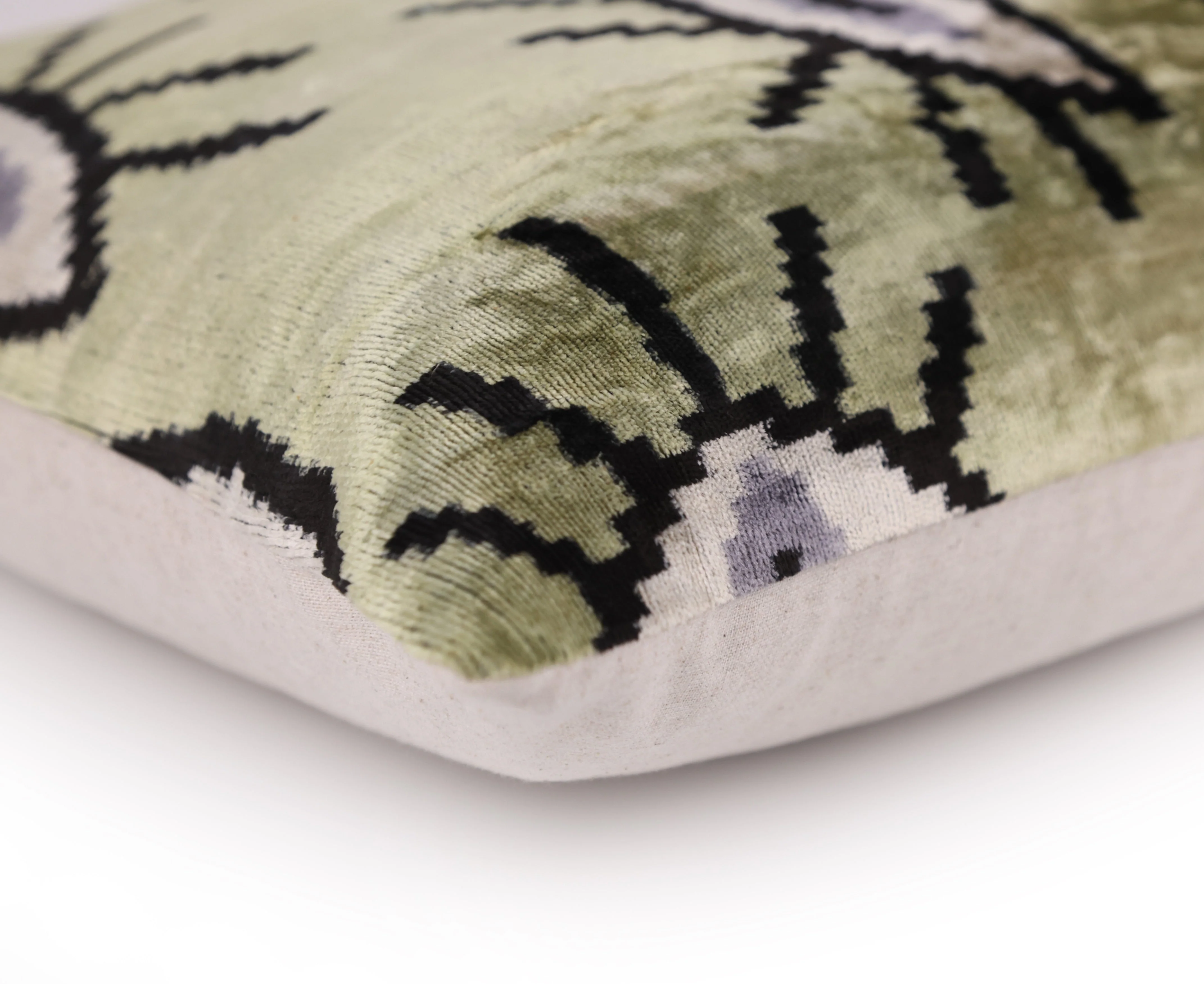 Handmade Evil Eye Silk Velvet Pillow – 16x16 Green & Black Cushion - Image 8