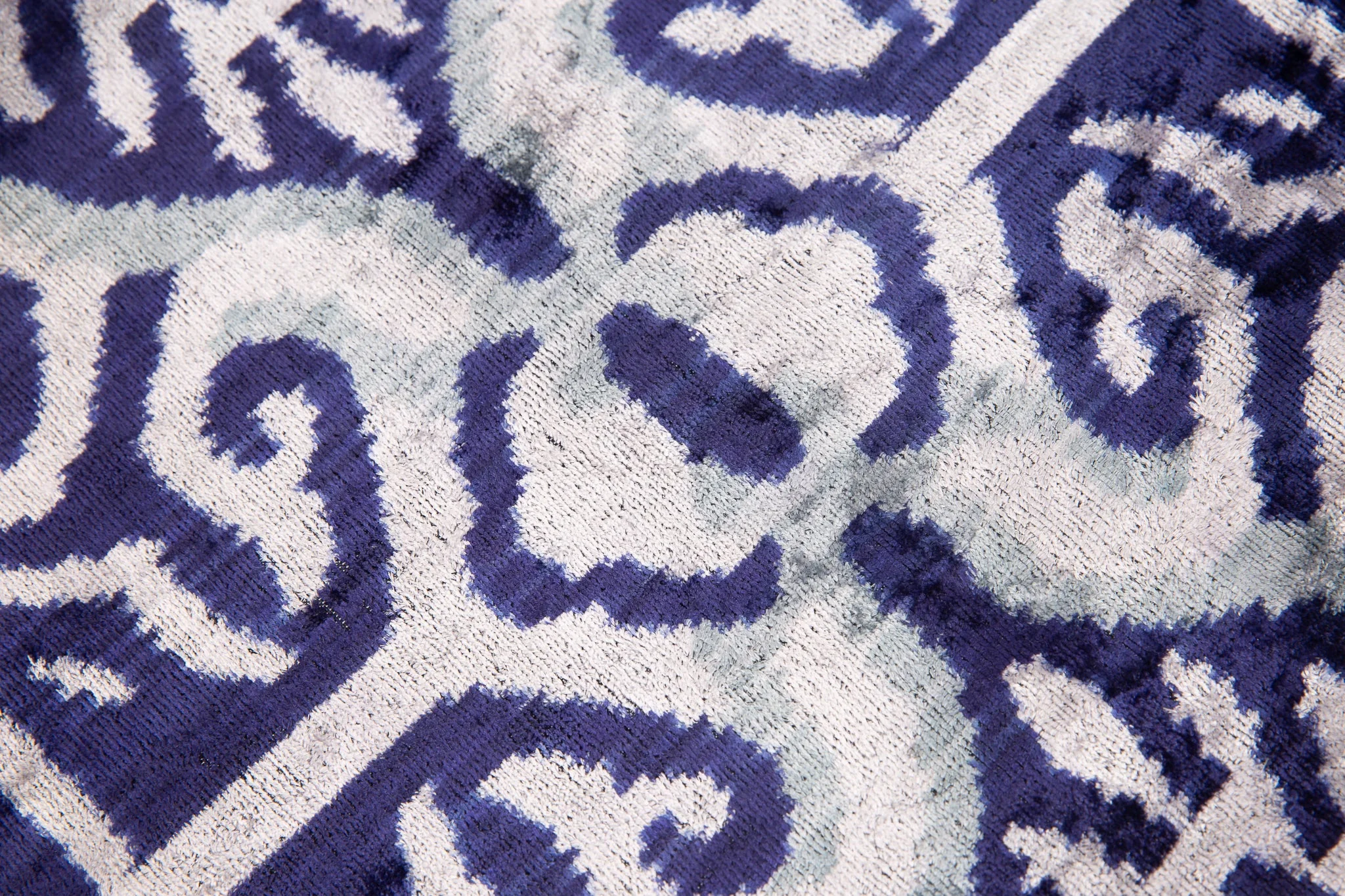 Handmade Geometric Silk Velvet Throw Pillow - 16x24 with Premium Down Feather Insert, Elegant Blue & Gray Ethnic Motif for Sofa, Couch, Bed Decor - Image 2