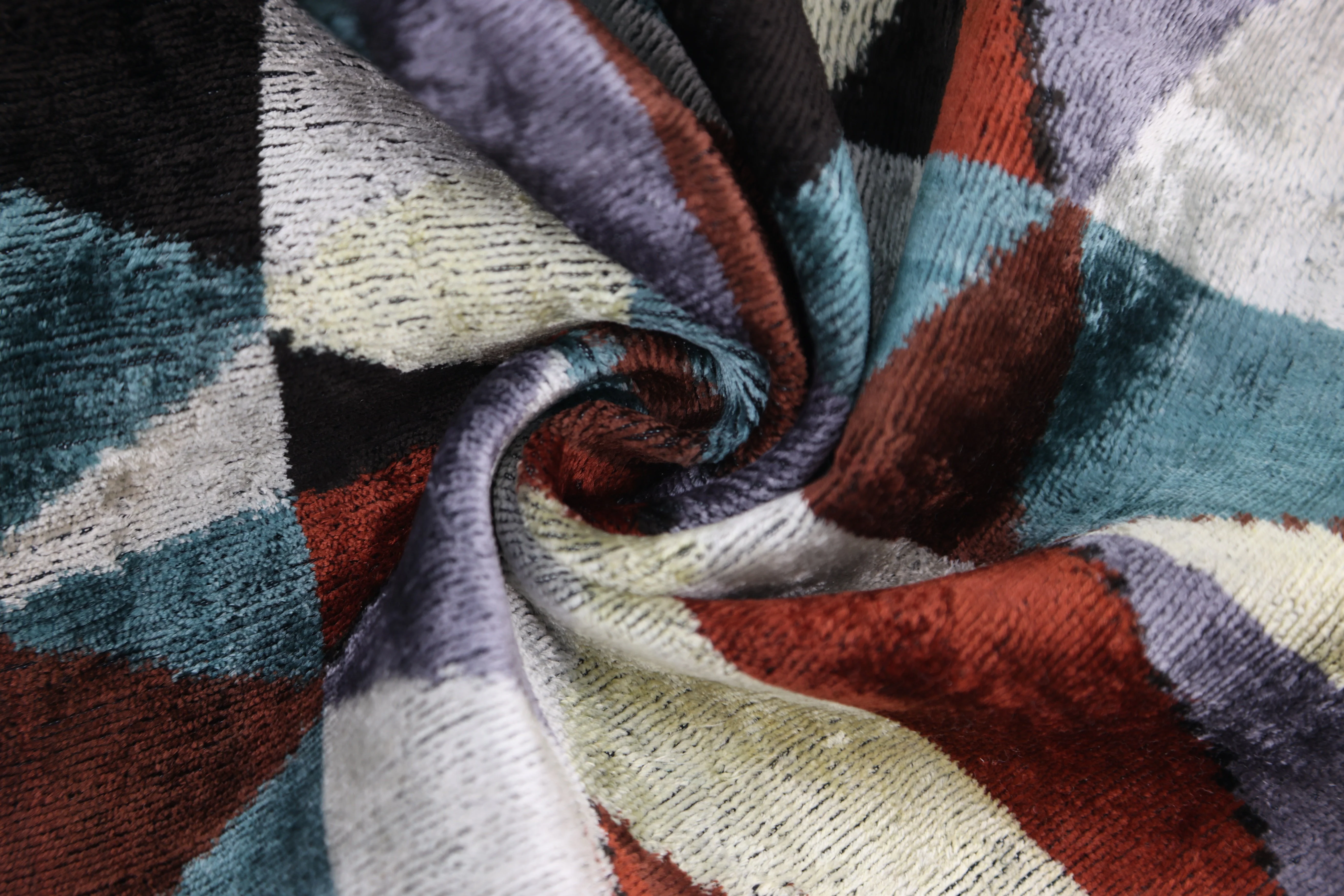 Handmade Geometric Velvet Throw Pillow – 16x16 Inch – Triangle Pattern - Image 7