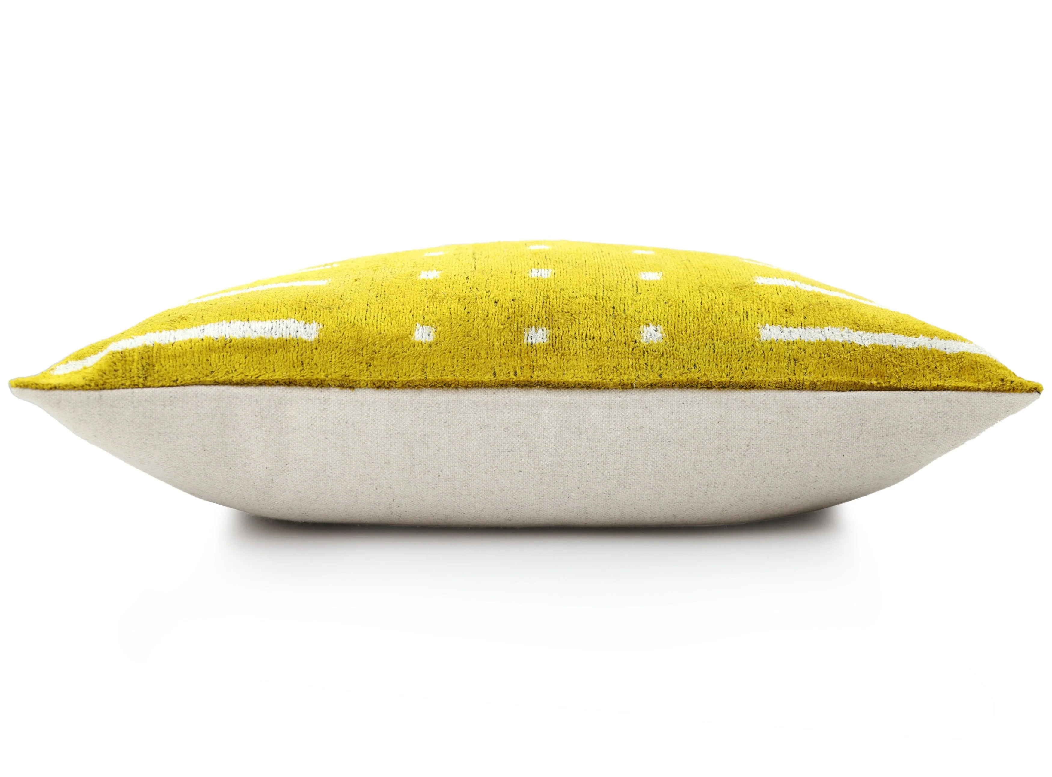 Handmade Mustard Yellow Velvet Lumbar Pillow 16x24 – Modern Geometric Designer Cushion - Image 4