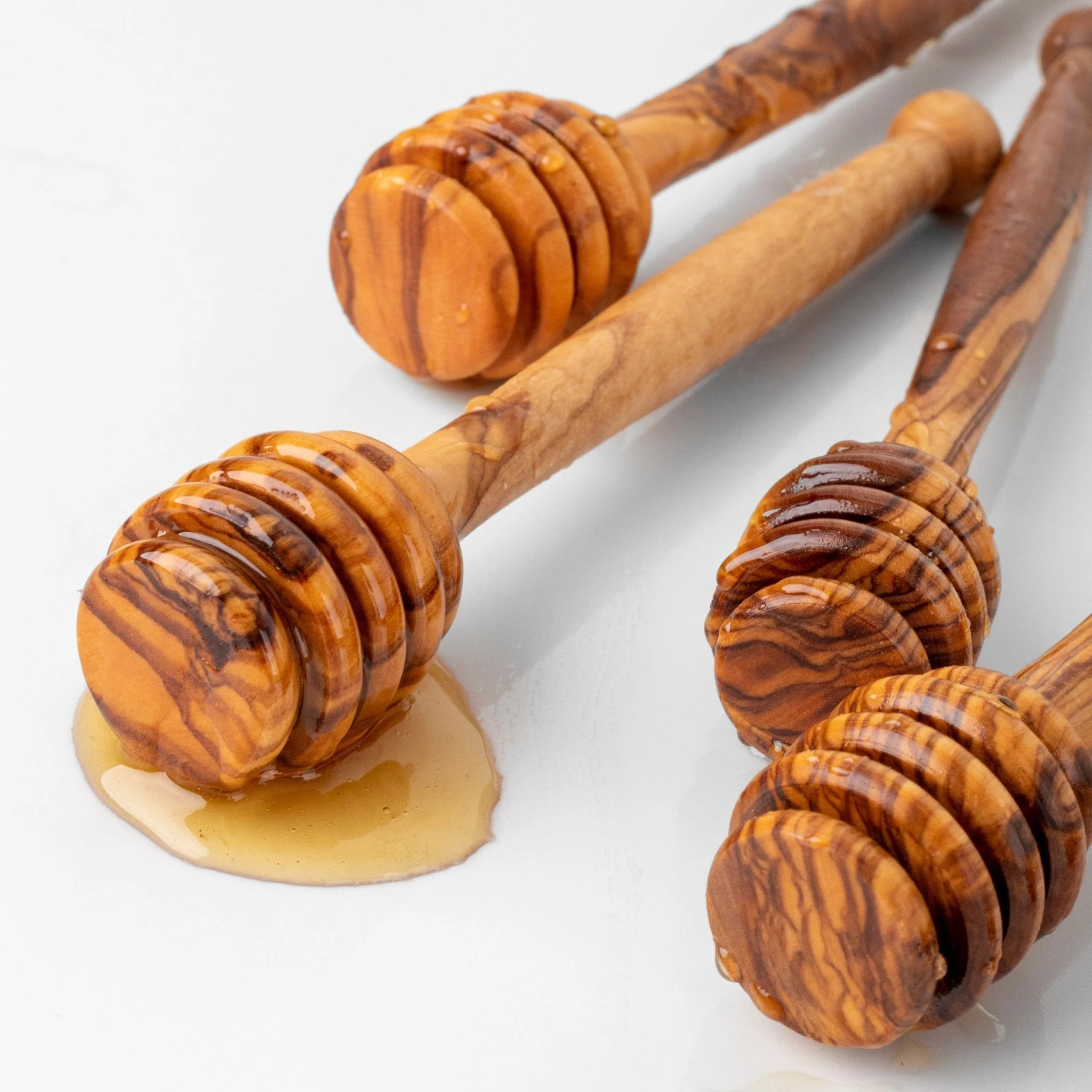 Handmade Olive Wood Honey Dipper – Simple & Natural - Image 3