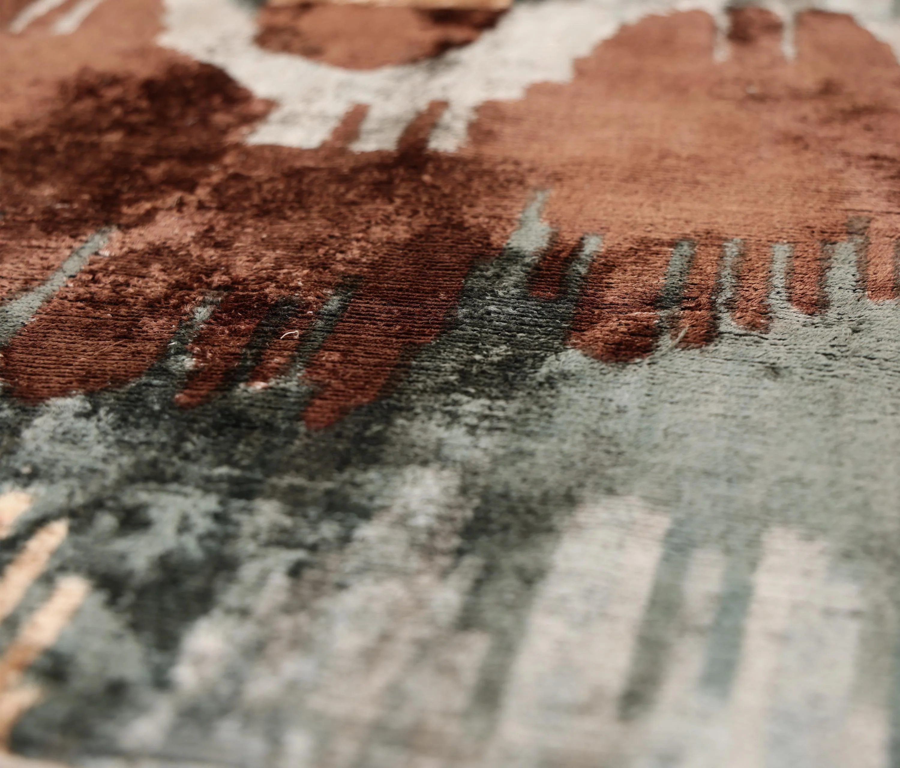 Handmade Organic Silk Velvet Pillow 20x20 | Earthy Modern Design - Image 3