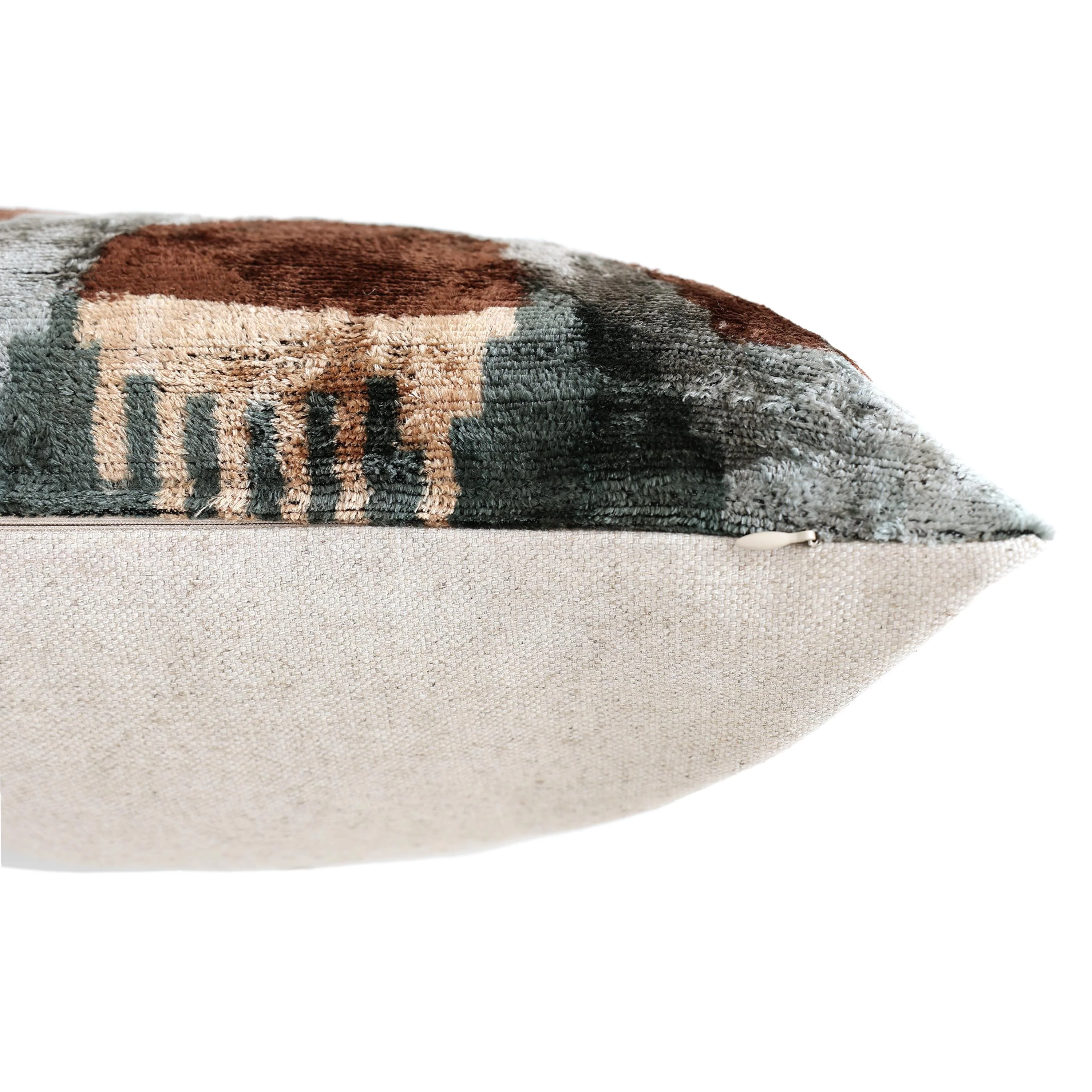 Handmade Organic Silk Velvet Pillow 20x20 | Earthy Modern Design - Image 6