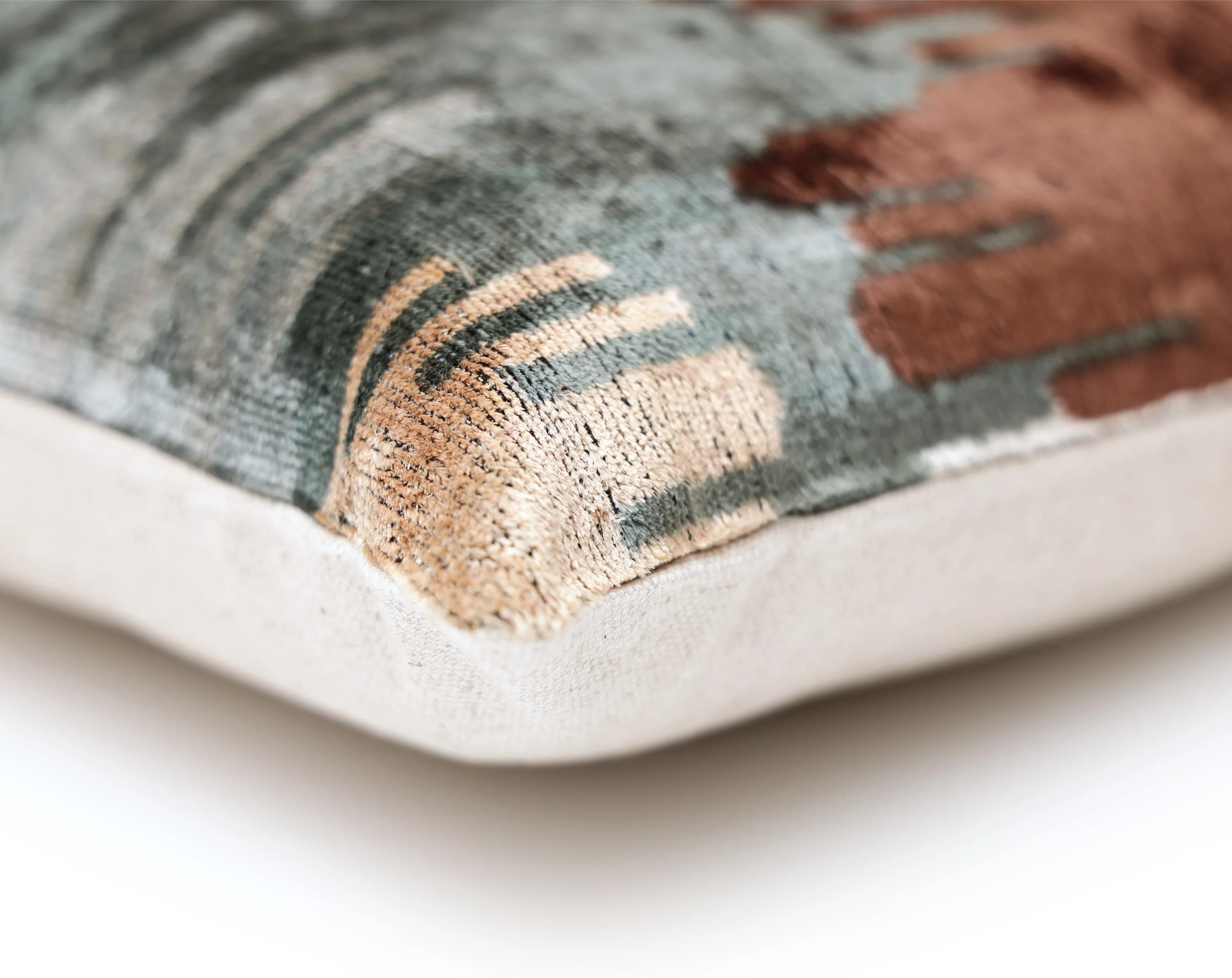 Handmade Organic Silk Velvet Pillow 20x20 | Earthy Modern Design - Image 8