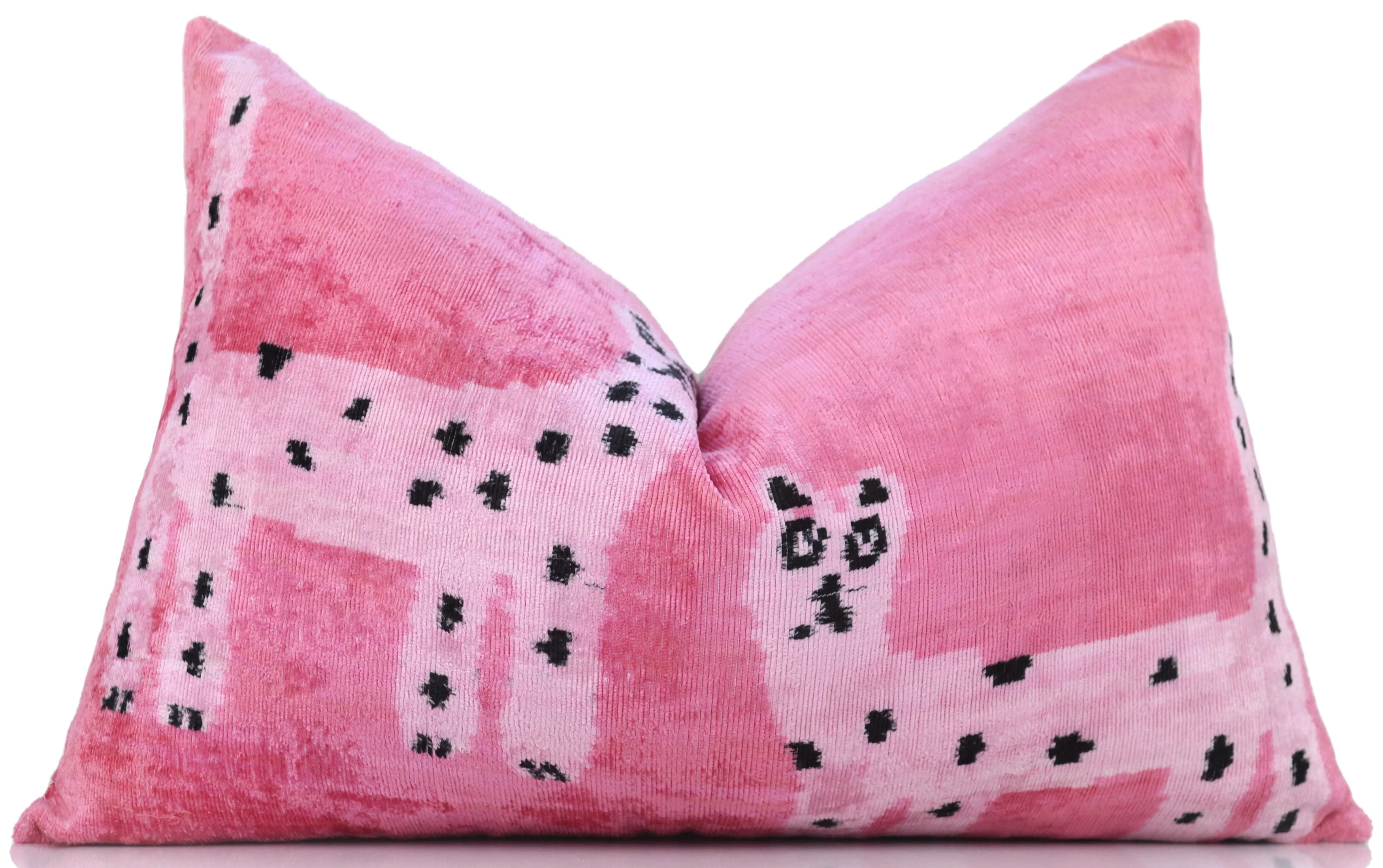 Handmade Pink Velvet Lumbar Pillow 16x24 – Designer Leopard Motif Luxury Cushion - Image 5