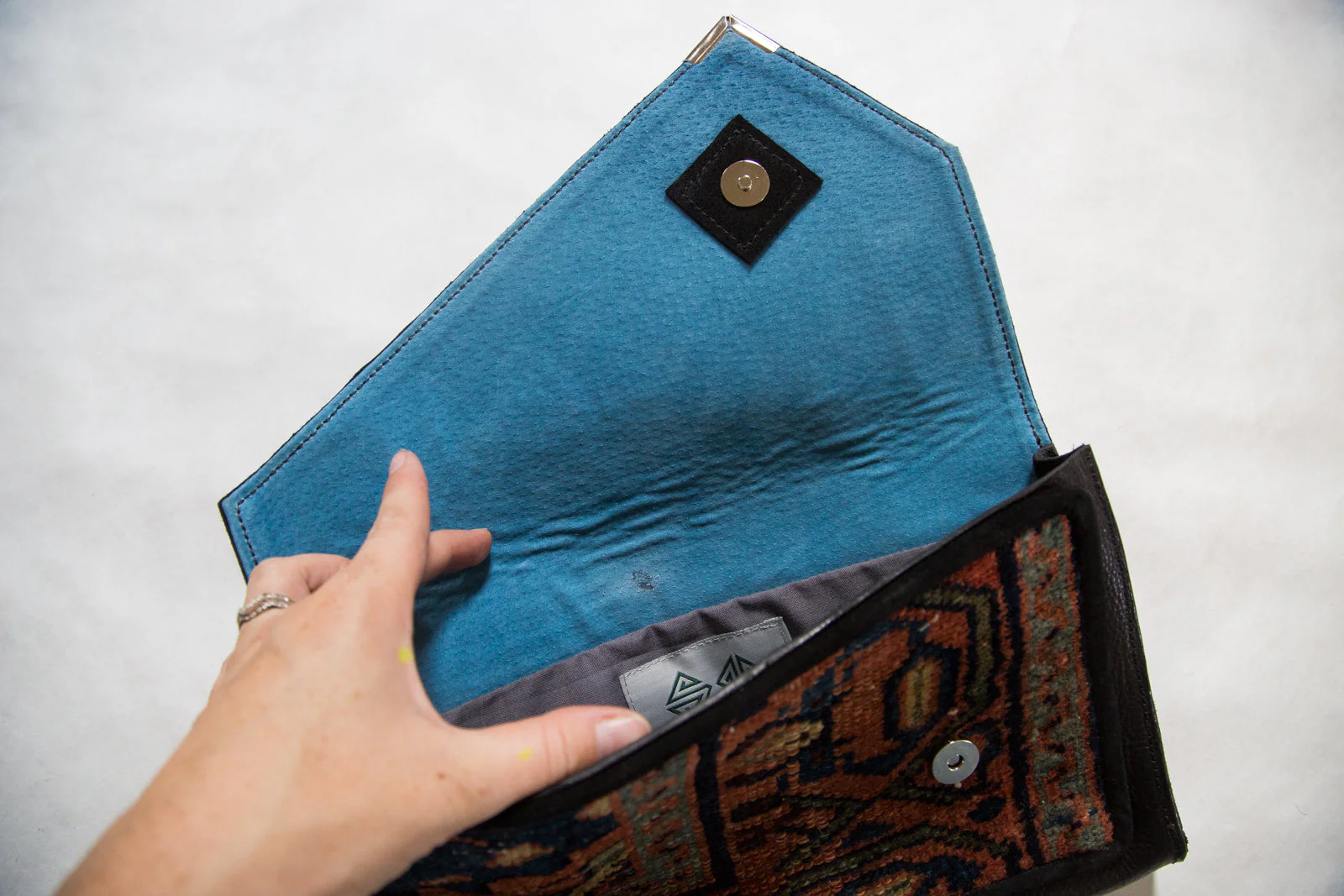 Handmade Rug Fragment Clutch - Image 5