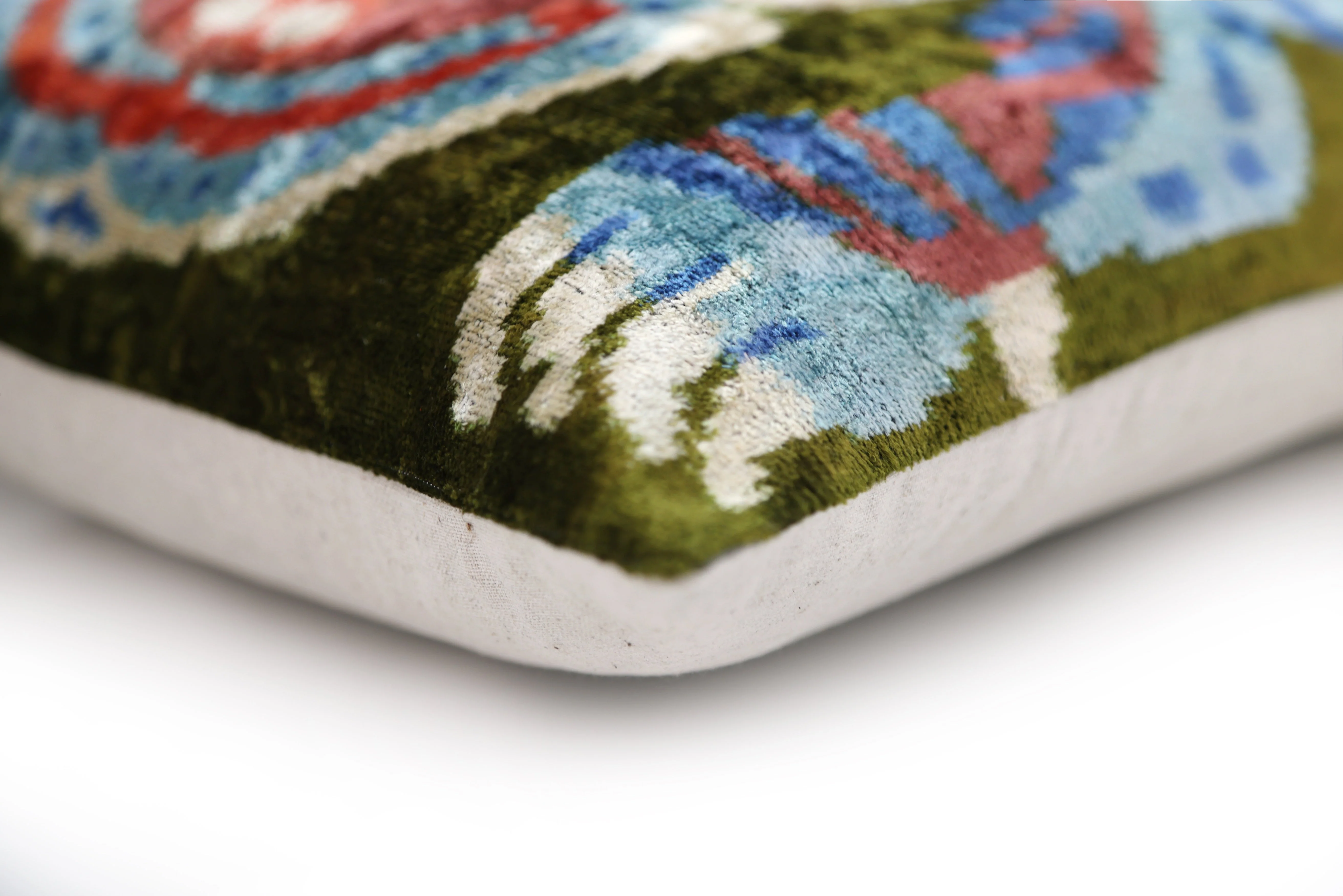 Handmade Silk Velvet Tiger Pillow – 16x24" Luxury Ikat Accent - Image 9