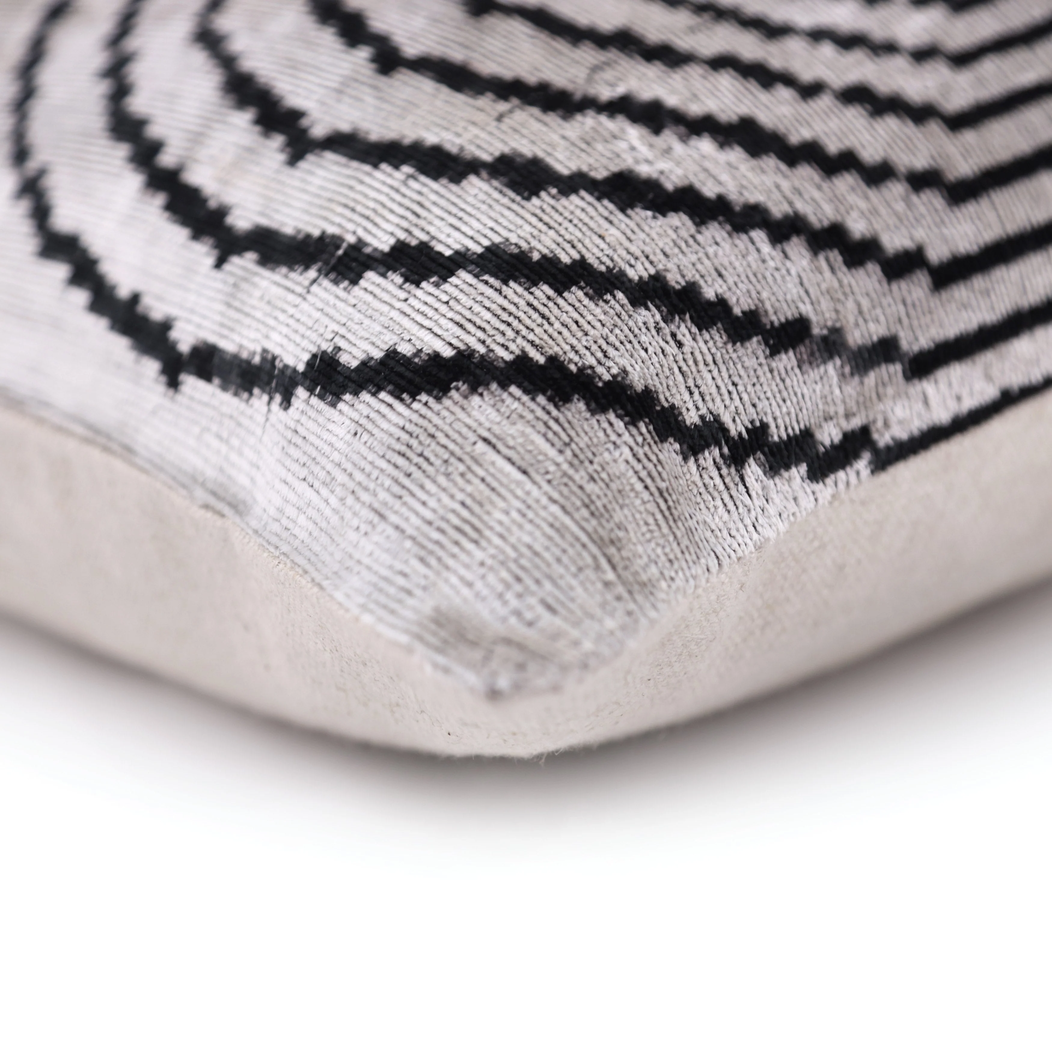 Handmade Silver Black Velvet Lumbar Pillow 16x24 – Modern Geometric Designer Cushion - Image 8