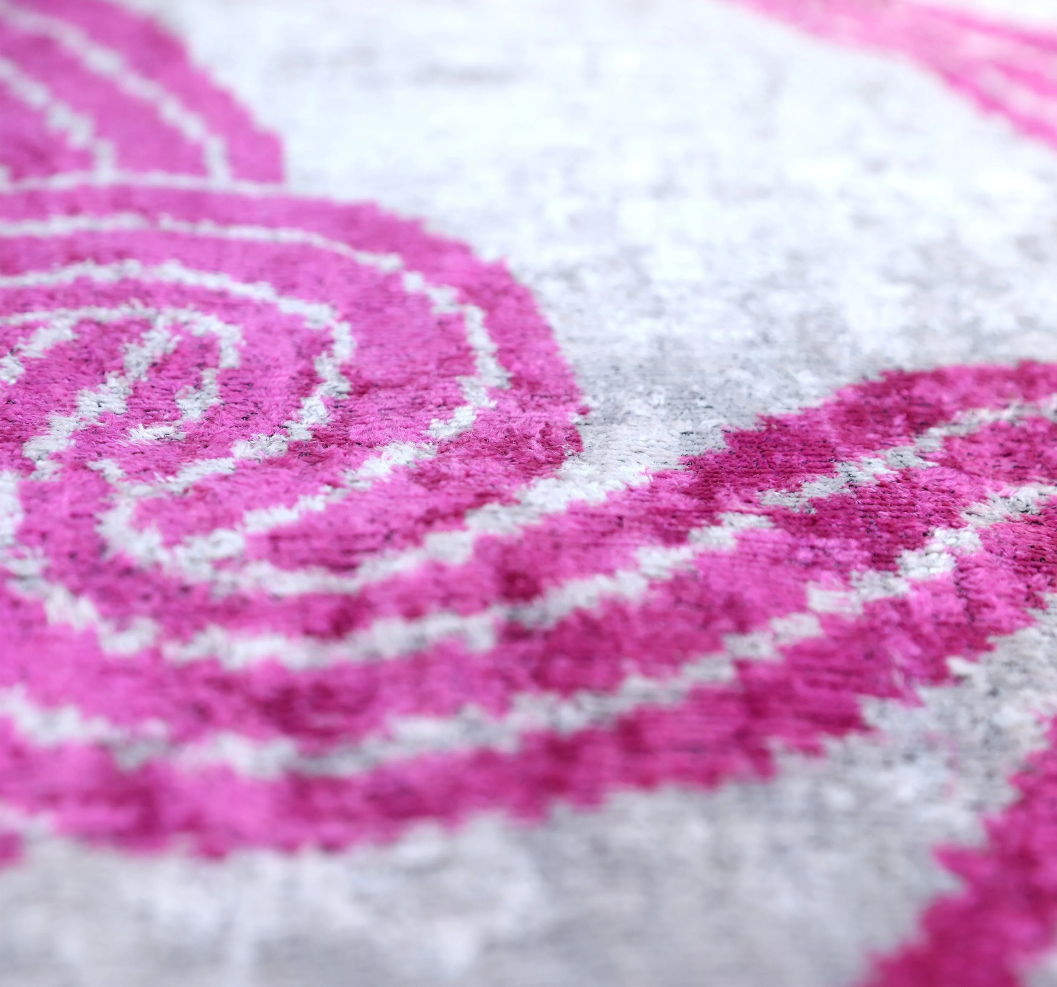 Handmade Silver & Pink Fuchsia Velvet Lumbar Pillow 16x24 – Modern Abstract Designer Cushion - Image 3