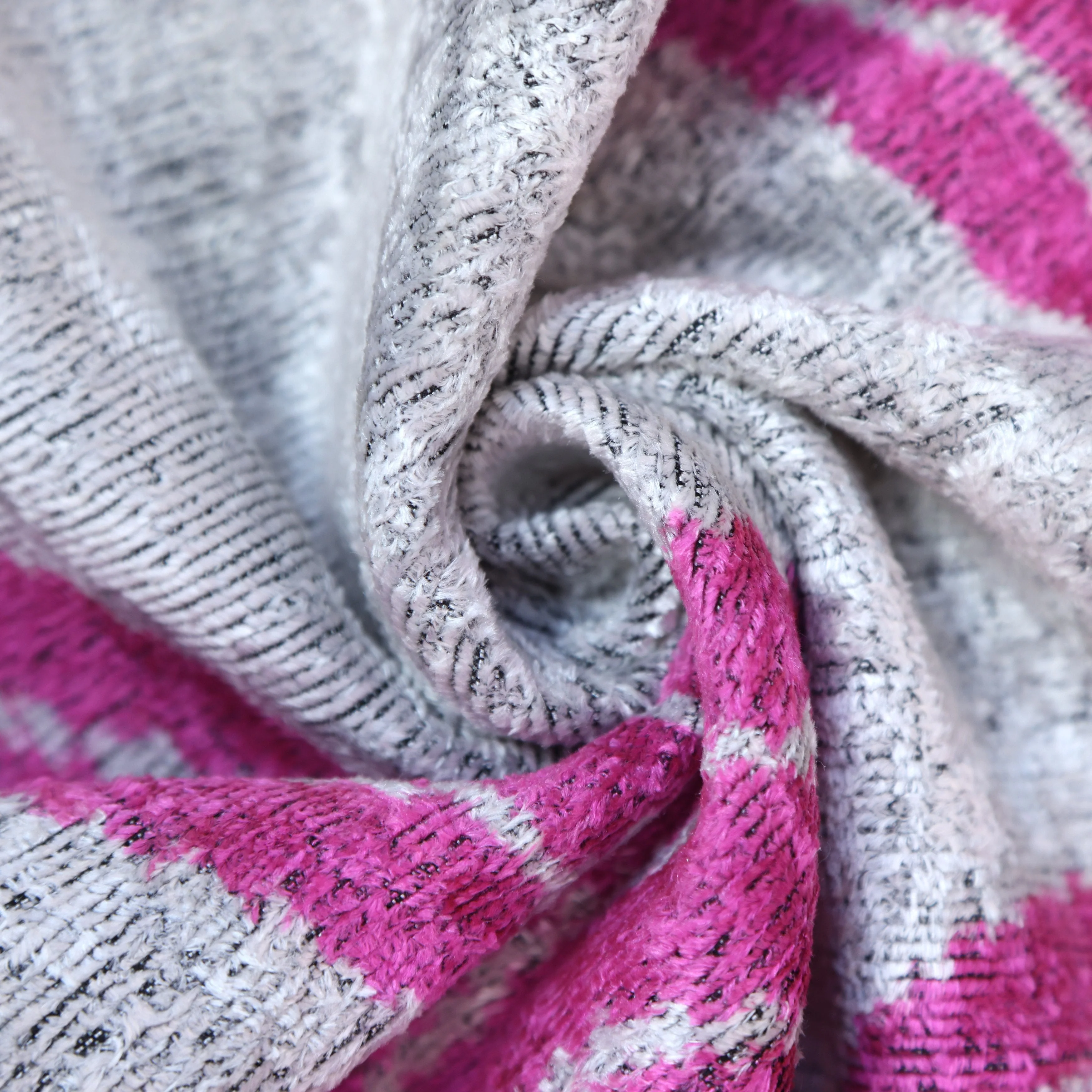Handmade Silver & Pink Fuchsia Velvet Lumbar Pillow 16x24 – Modern Abstract Designer Cushion - Image 7