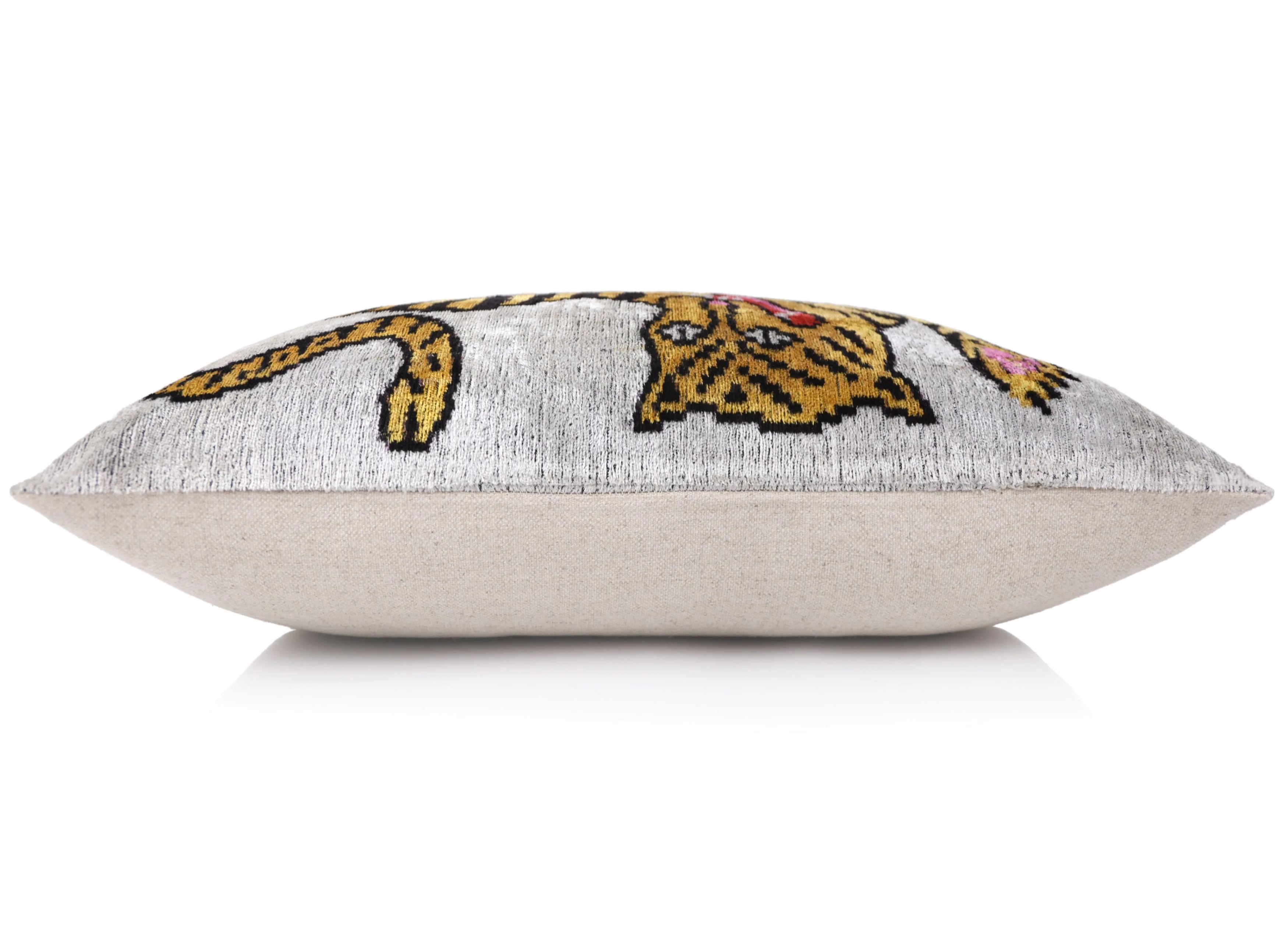 Handmade Tiger Design Velvet Lumbar Pillow 16x24 – Bold Artisan Statement Cushion - Image 4