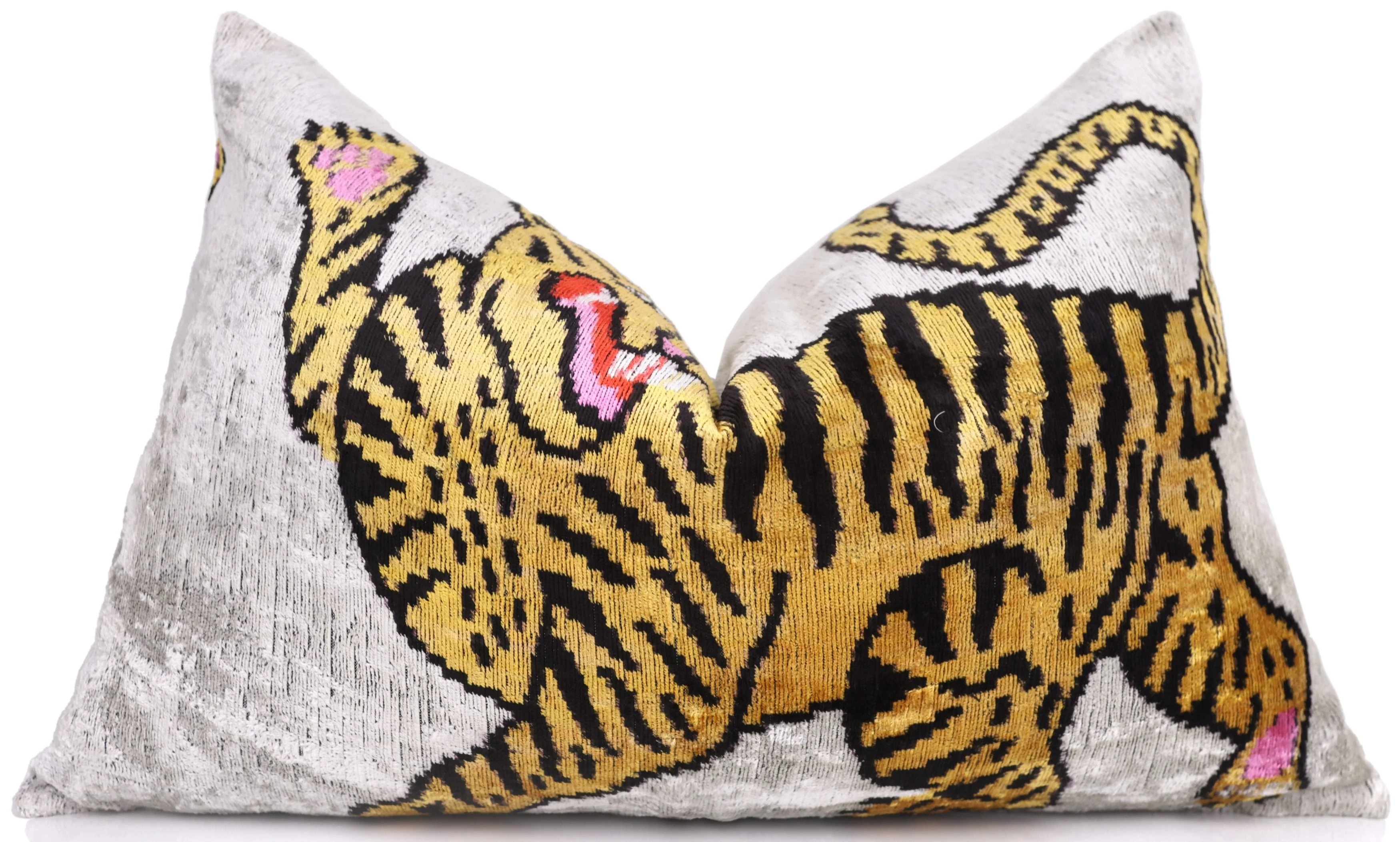 Handmade Tiger Design Velvet Lumbar Pillow 16x24 – Bold Artisan Statement Cushion - Image 5