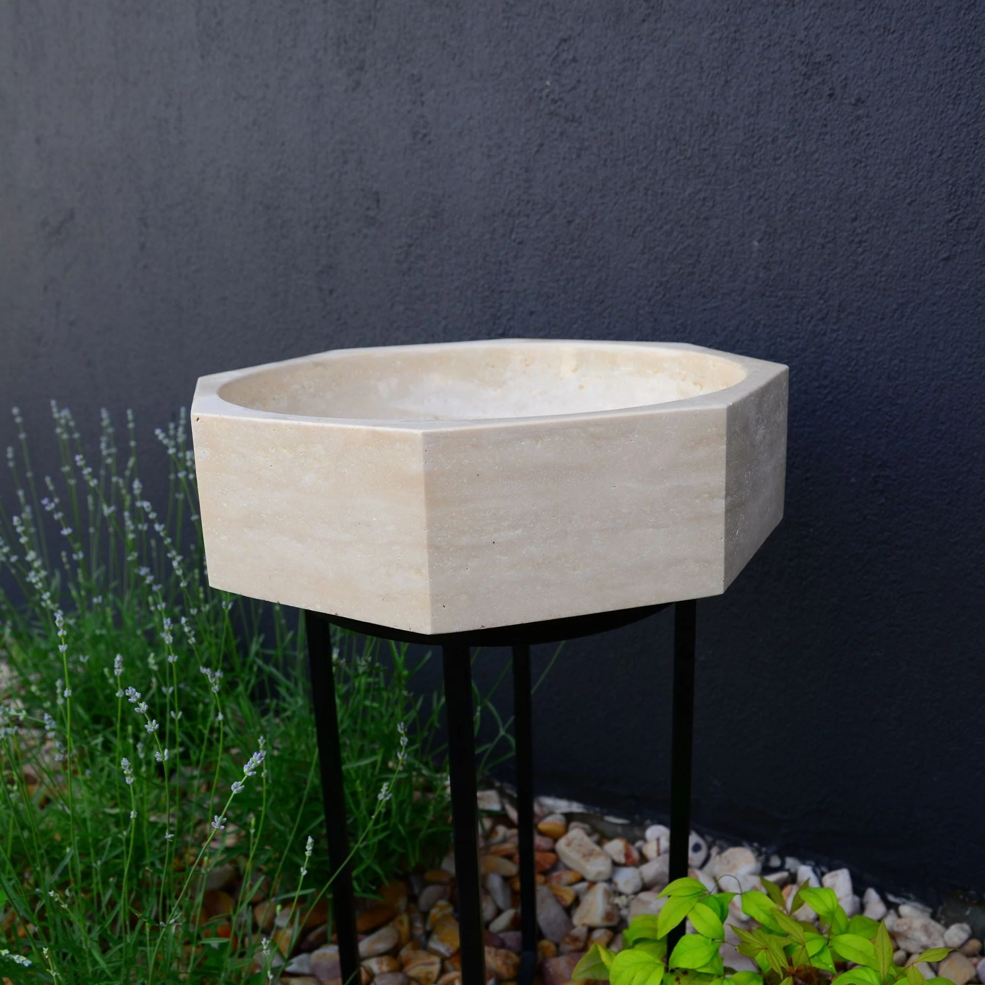 Handmade Travertine Octagon Sink - Image 11