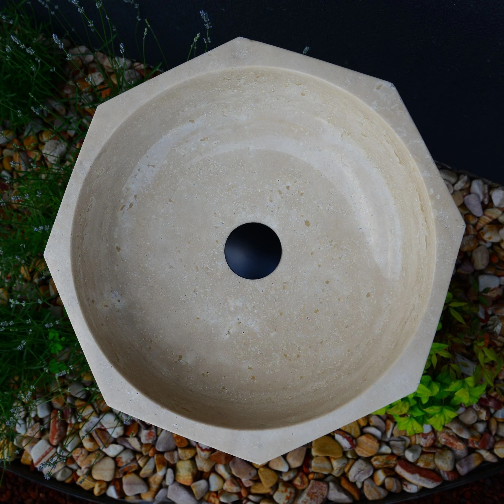 Handmade Travertine Octagon Sink - Image 14