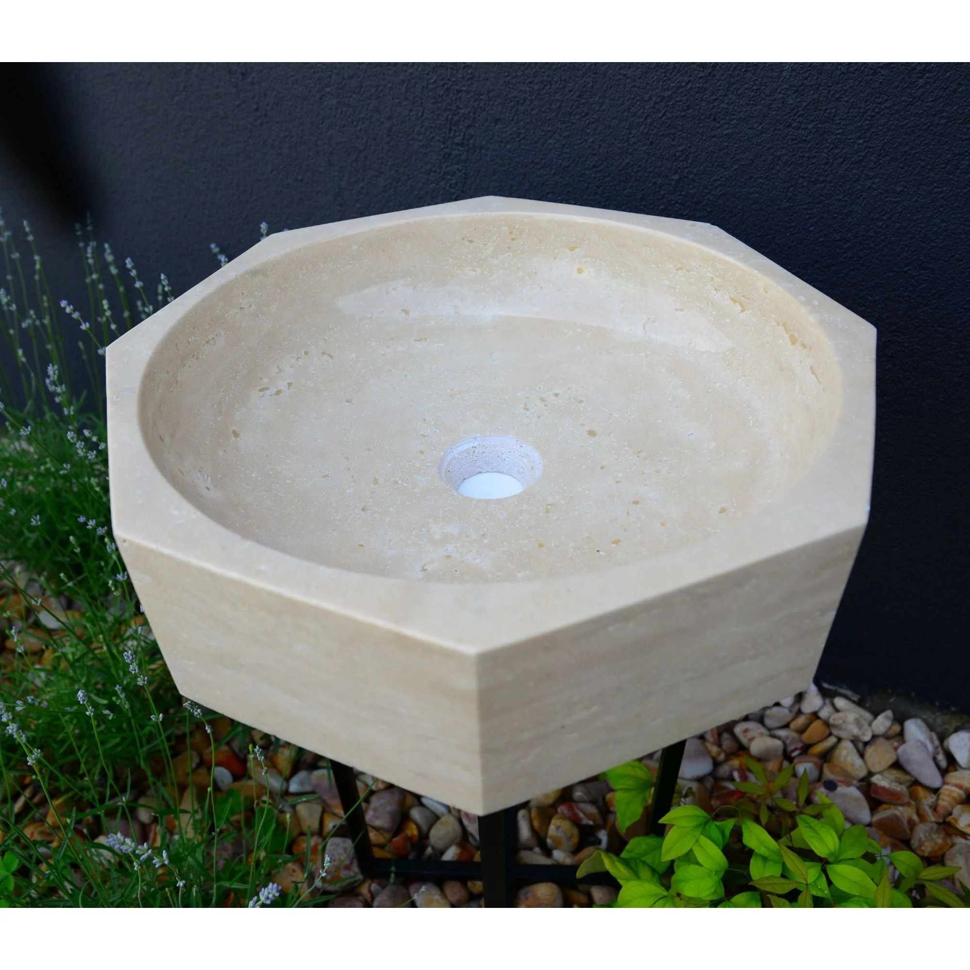 Handmade Travertine Octagon Sink - Image 15