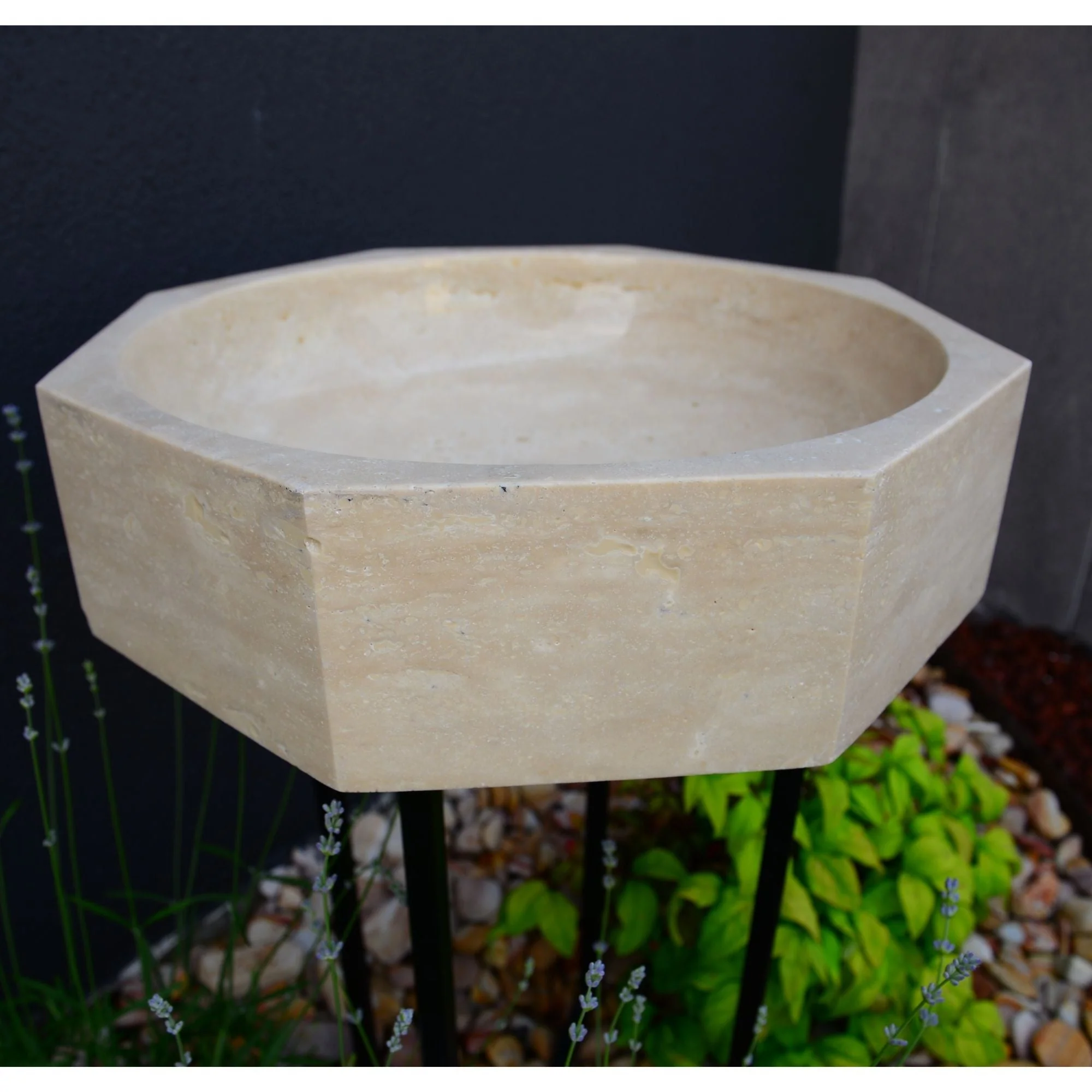 Handmade Travertine Octagon Sink - Image 4