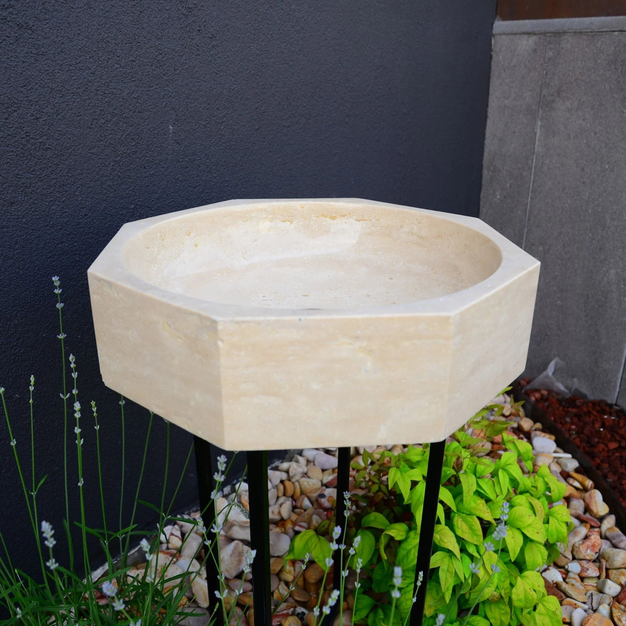 Handmade Travertine Octagon Sink - Image 7